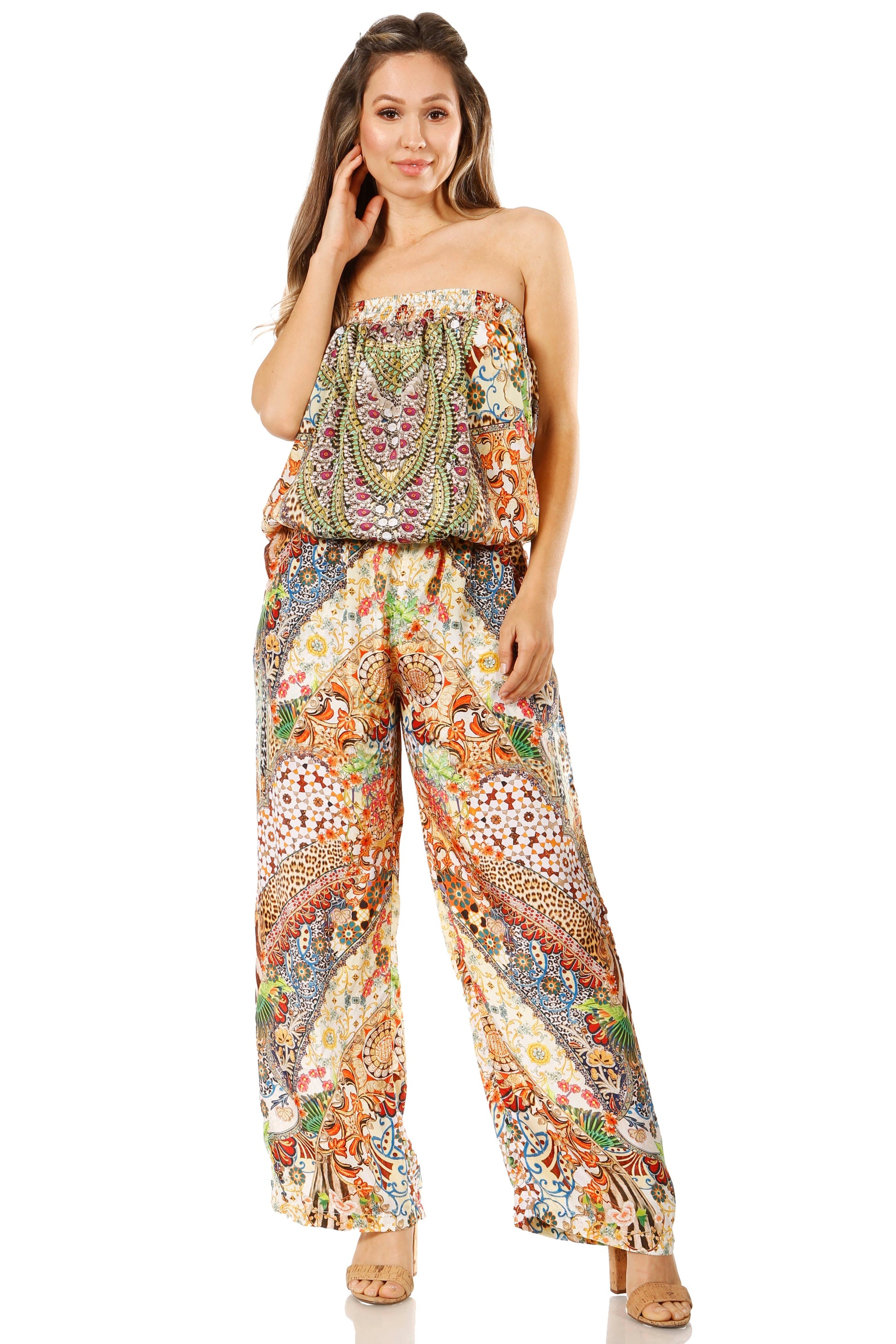 Sakkas Esha Women's Loose Sleeveless Floral Print Boho Casual Summer w/Pockets - Concordia Style Boutique