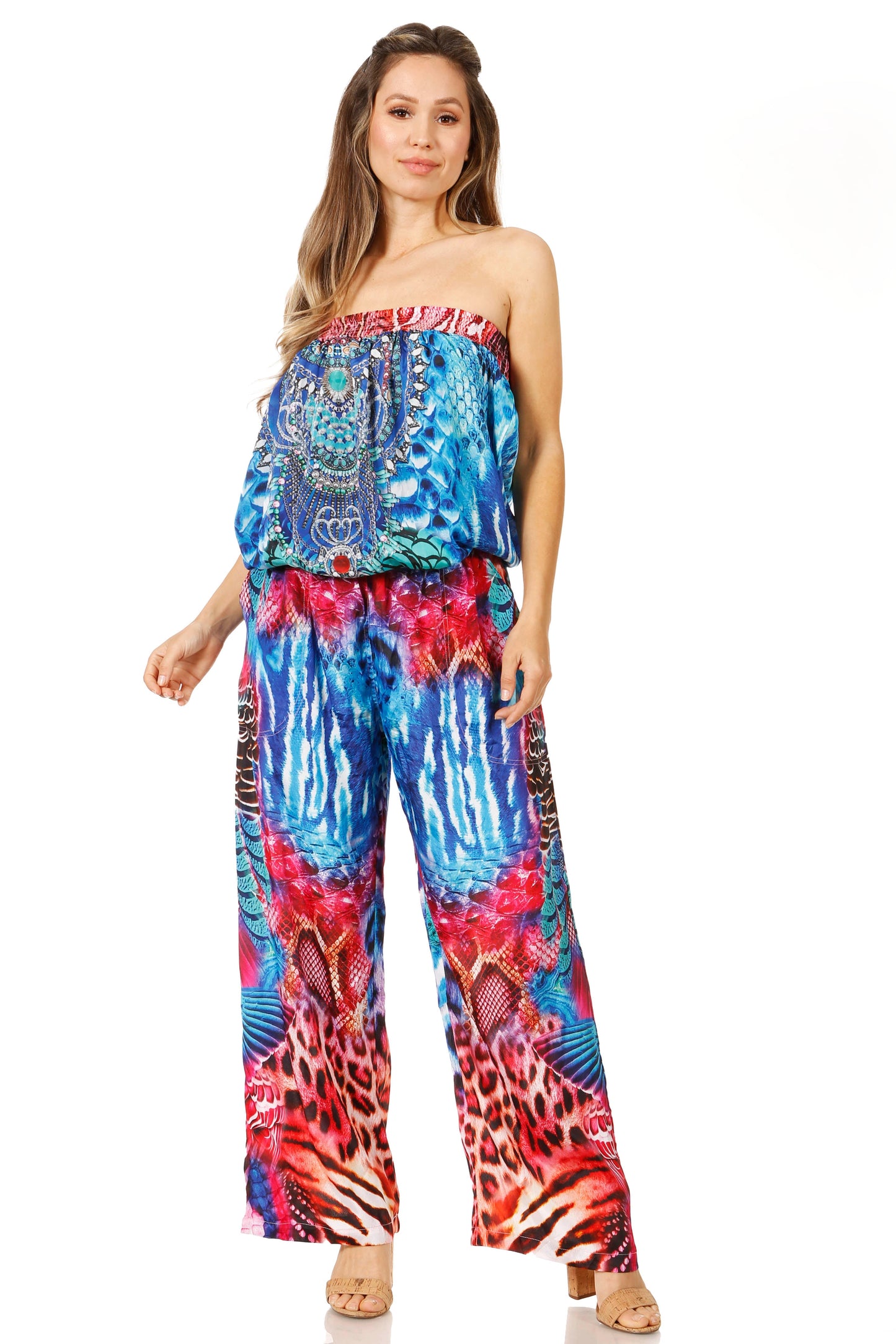 Sakkas Esha Women's Loose Sleeveless Floral Print Boho Casual Summer w/Pockets - Concordia Style Boutique