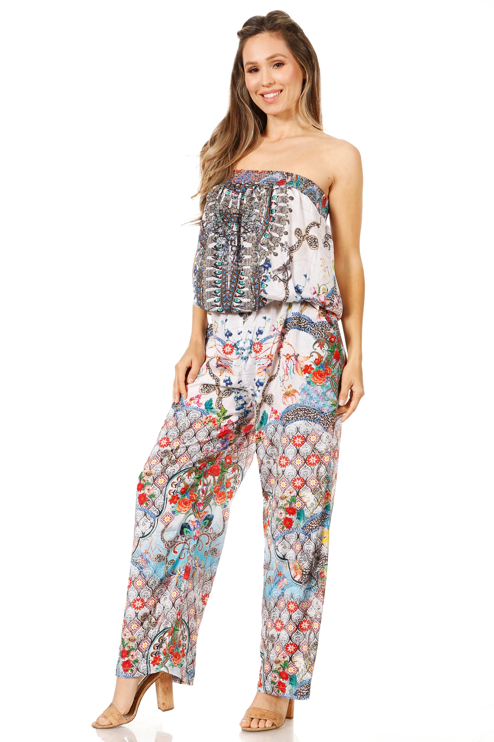 Sakkas Esha Women's Loose Sleeveless Floral Print Boho Casual Summer w/Pockets - Concordia Style Boutique