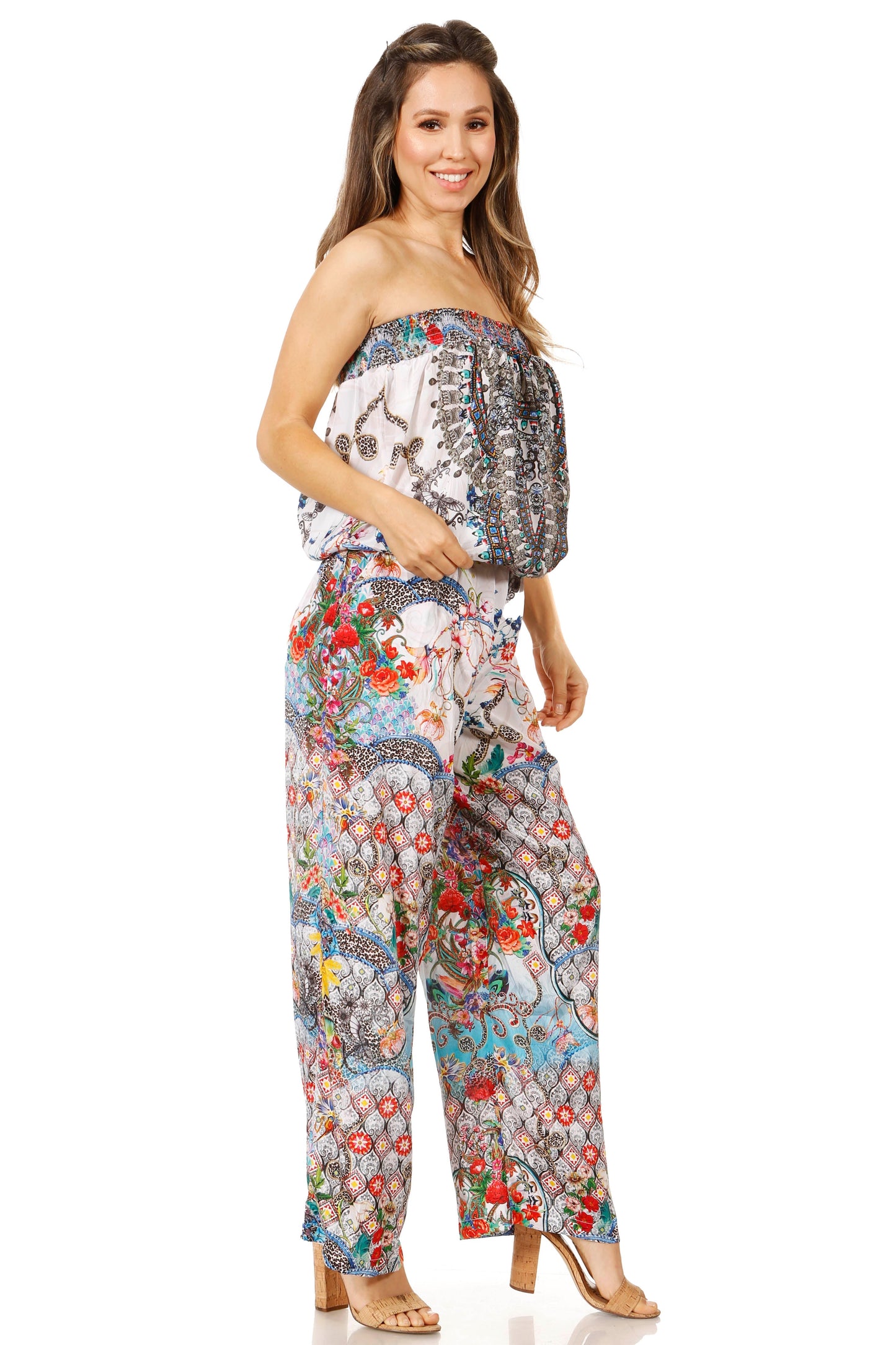 Sakkas Esha Women's Loose Sleeveless Floral Print Boho Casual Summer w/Pockets - Concordia Style Boutique