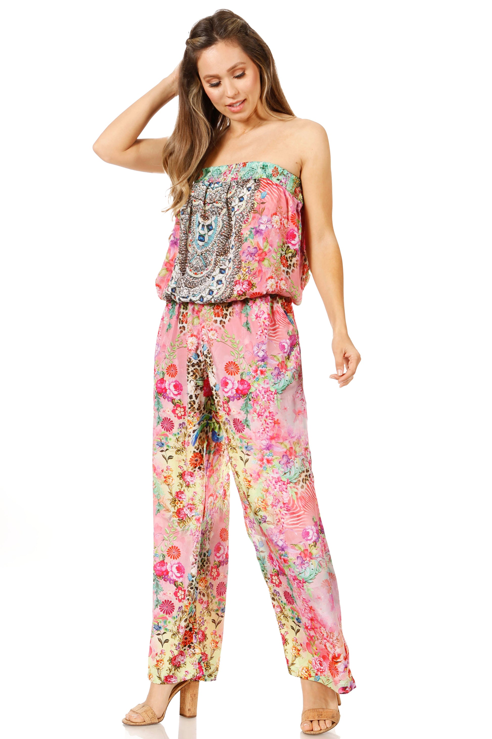 Sakkas Esha Women's Loose Sleeveless Floral Print Boho Casual Summer w/Pockets - Concordia Style Boutique