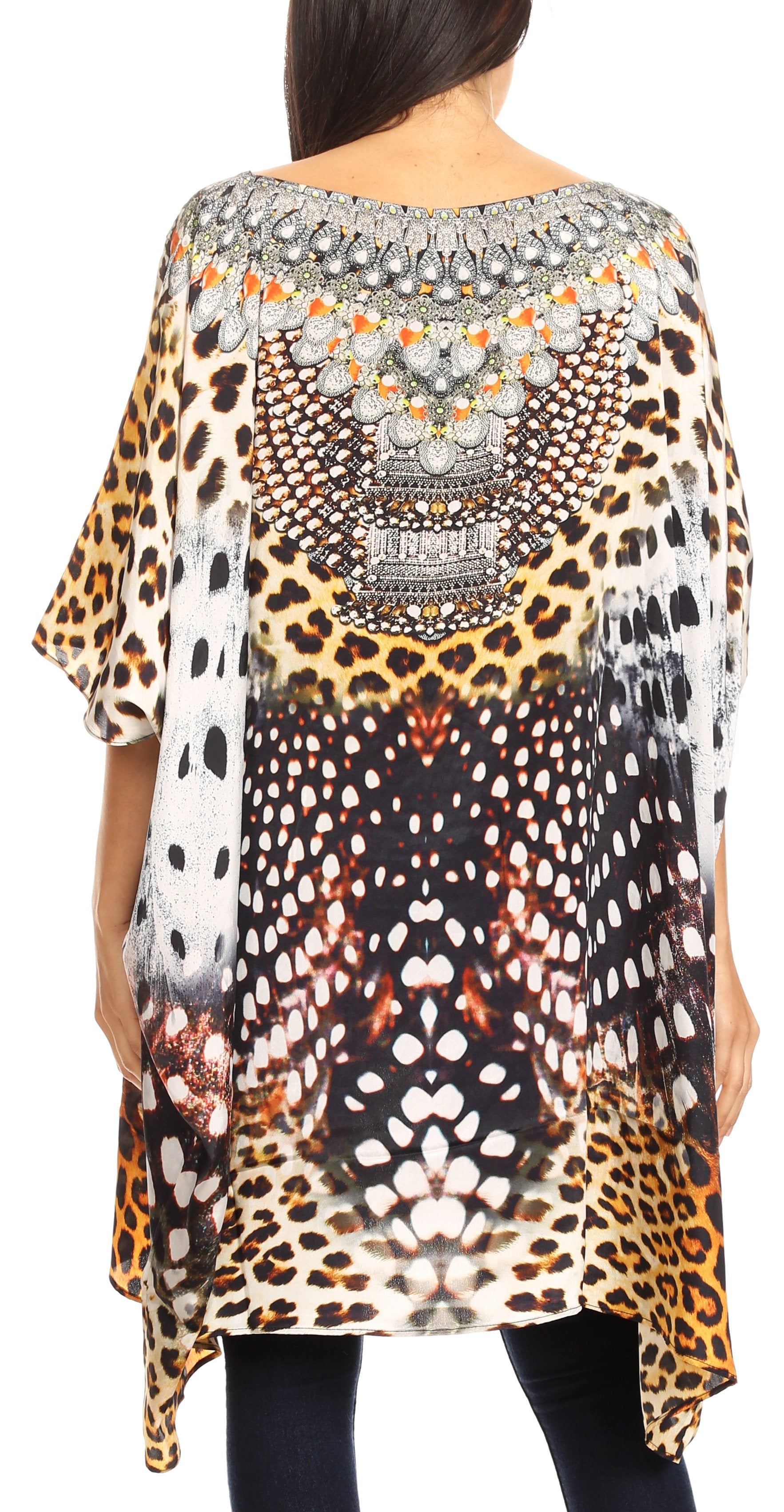 Sakkas Sira Women's Casual Short Sleeve Loose Pullover Mid-Long Oversize Top Tunic - Concordia Style Boutique