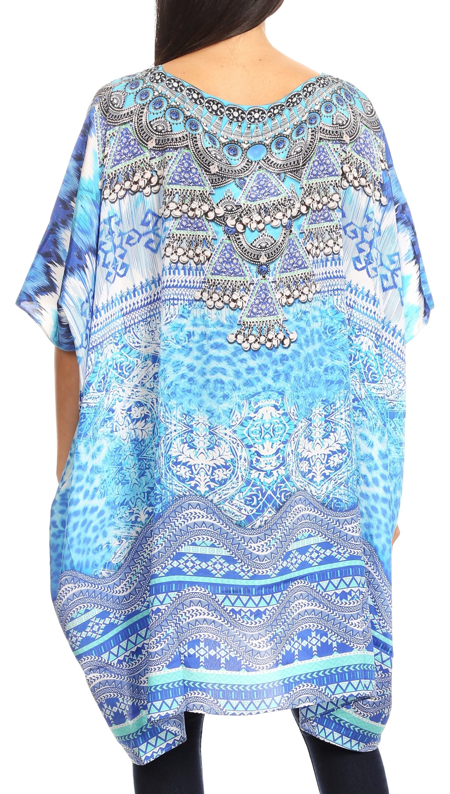 Sakkas Sira Women's Casual Short Sleeve Loose Pullover Mid-Long Oversize Top Tunic - Concordia Style Boutique