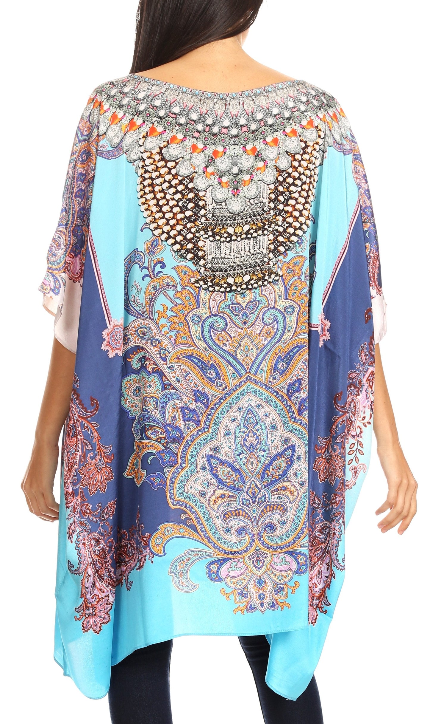 Sakkas Sira Women's Casual Short Sleeve Loose Pullover Mid-Long Oversize Top Tunic - Concordia Style Boutique