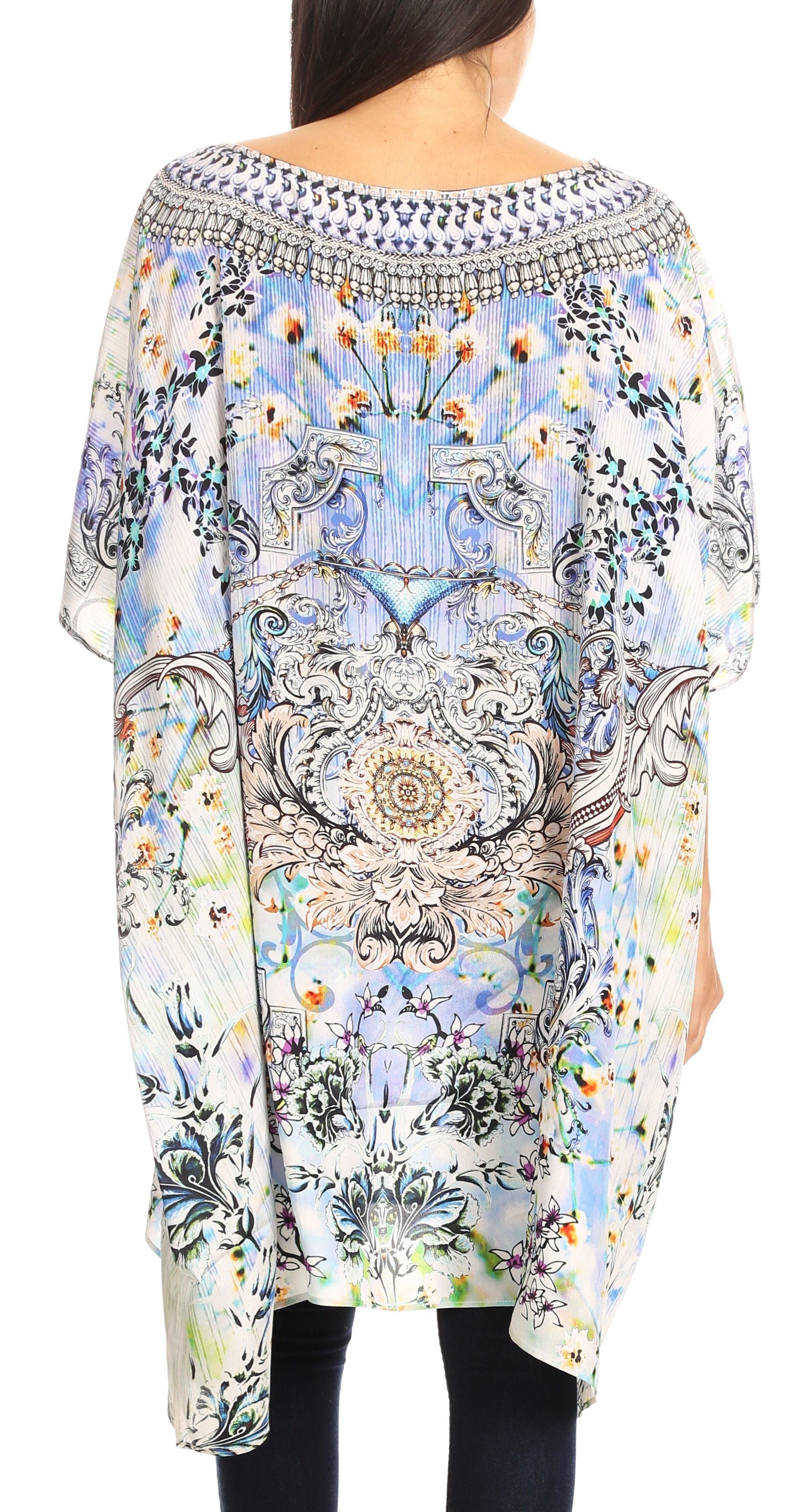 Sakkas Sira Women's Casual Short Sleeve Loose Pullover Mid-Long Oversize Top Tunic - Concordia Style Boutique