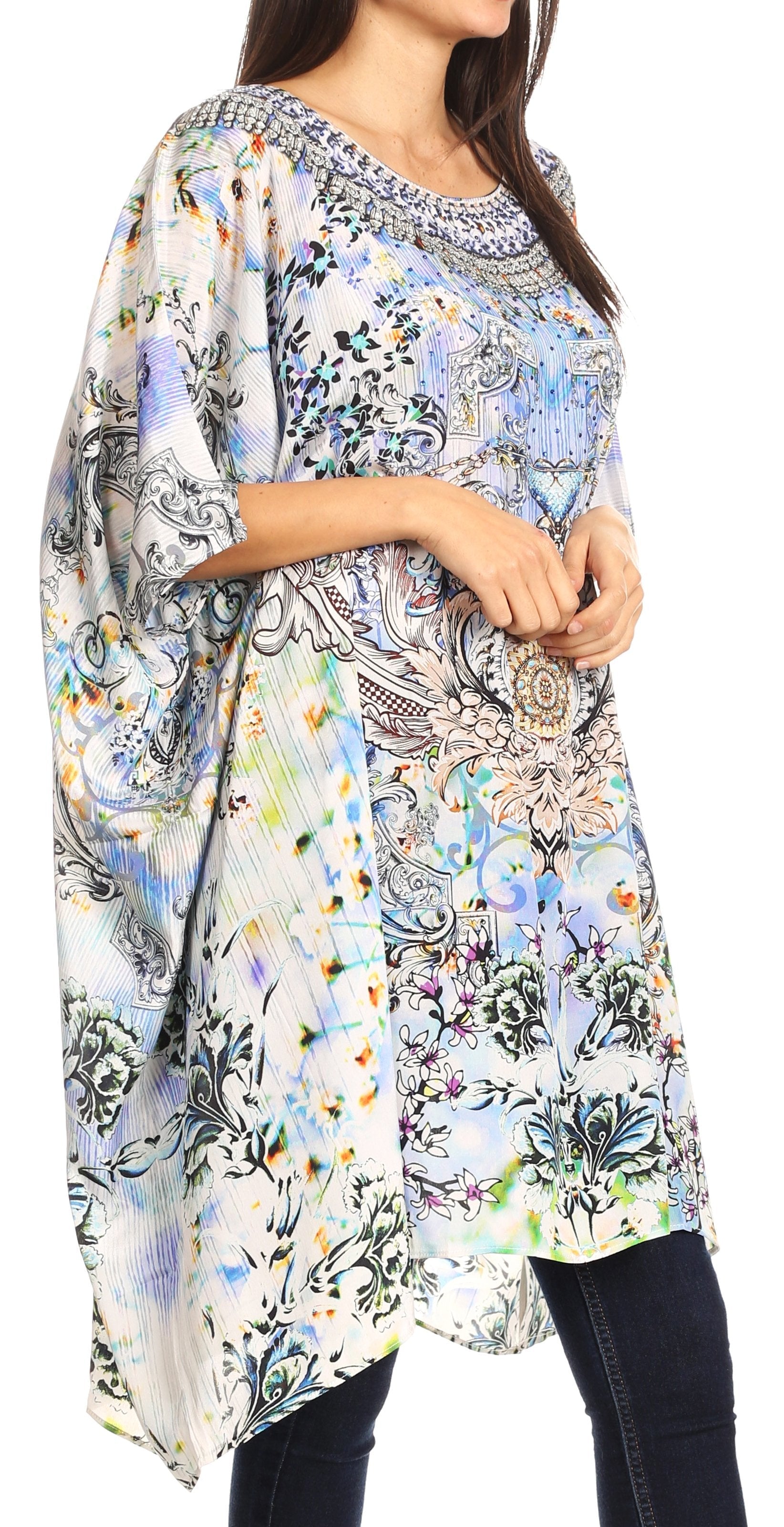Sakkas Sira Women's Casual Short Sleeve Loose Pullover Mid-Long Oversize Top Tunic - Concordia Style Boutique