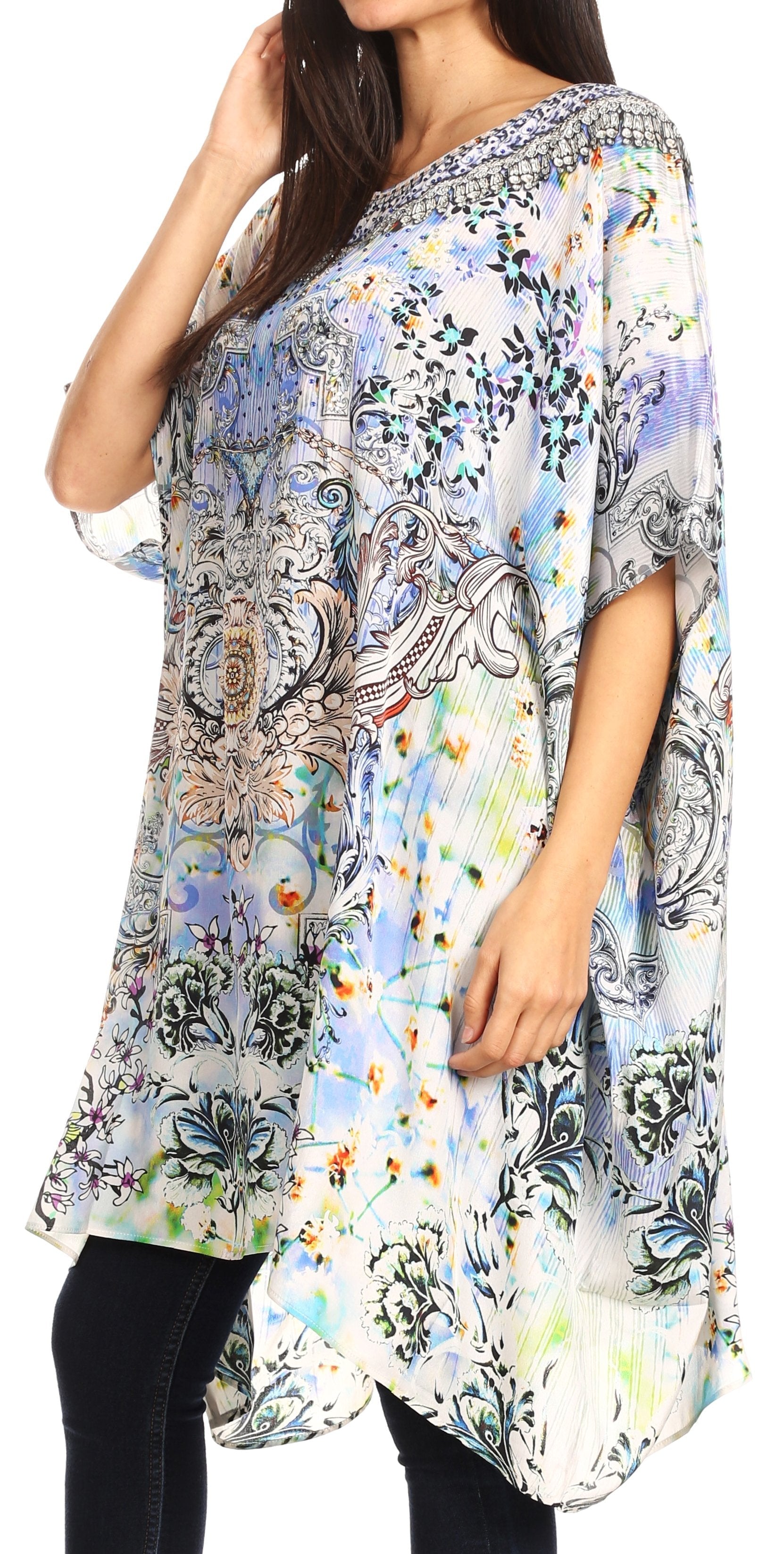 Sakkas Sira Women's Casual Short Sleeve Loose Pullover Mid-Long Oversize Top Tunic - Concordia Style Boutique