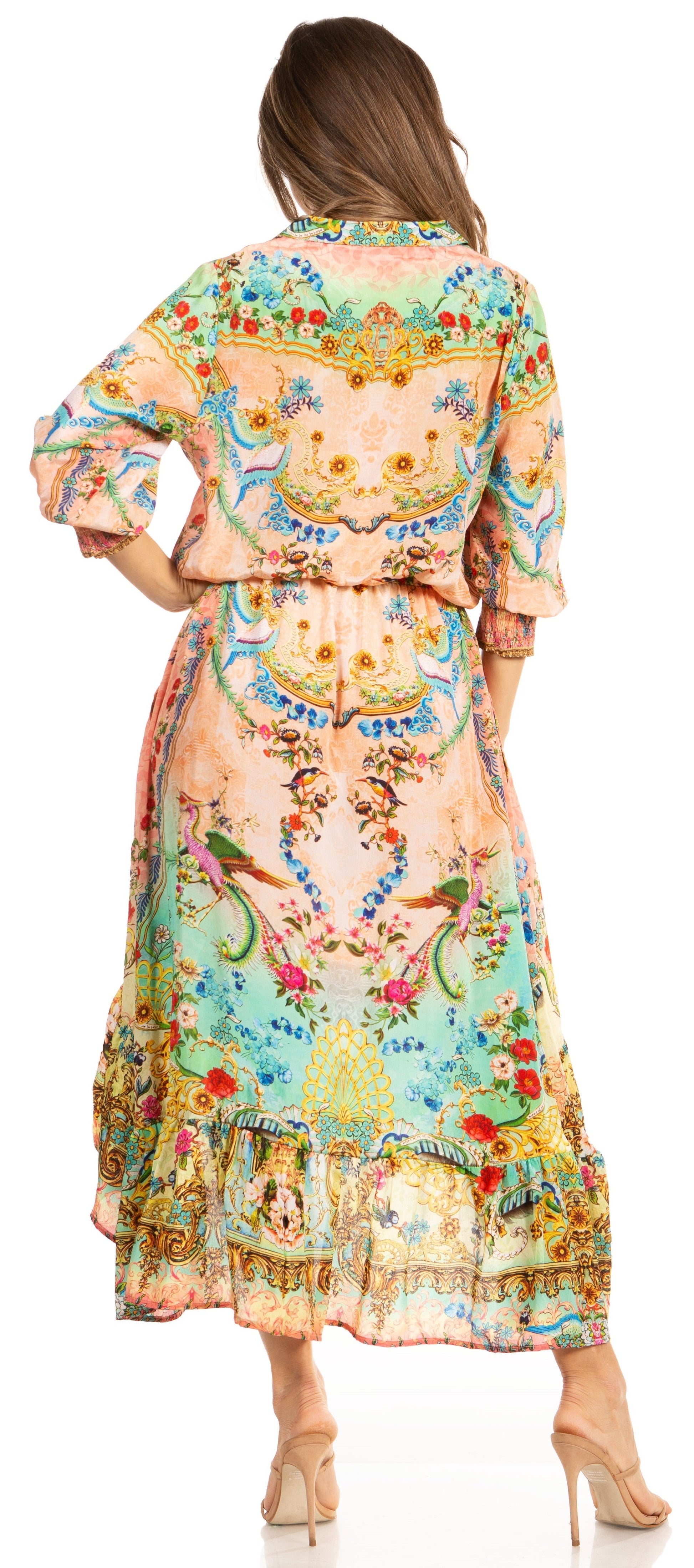 Sakkas Andreas Women's Maxi Dress with Ruffles and Buttons - Concordia Style Boutique