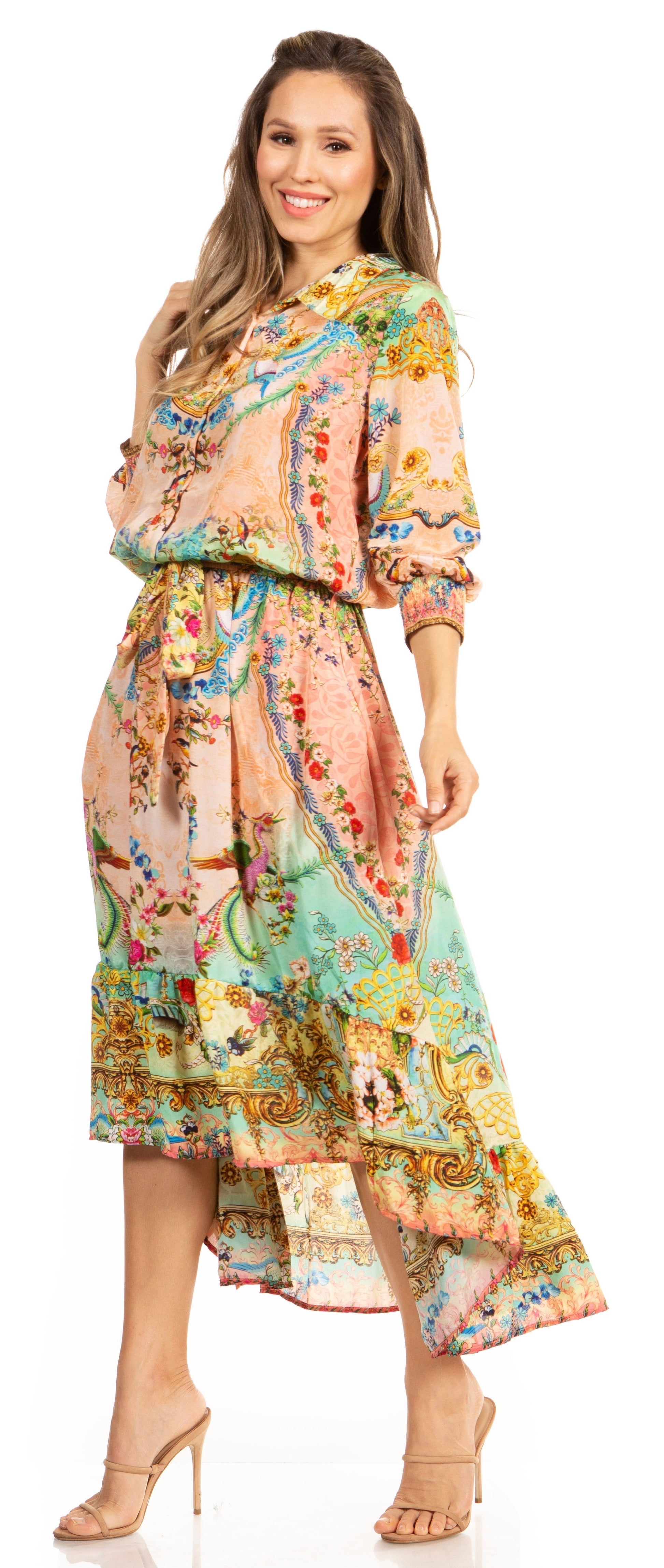 Sakkas Andreas Women's Maxi Dress with Ruffles and Buttons - Concordia Style Boutique