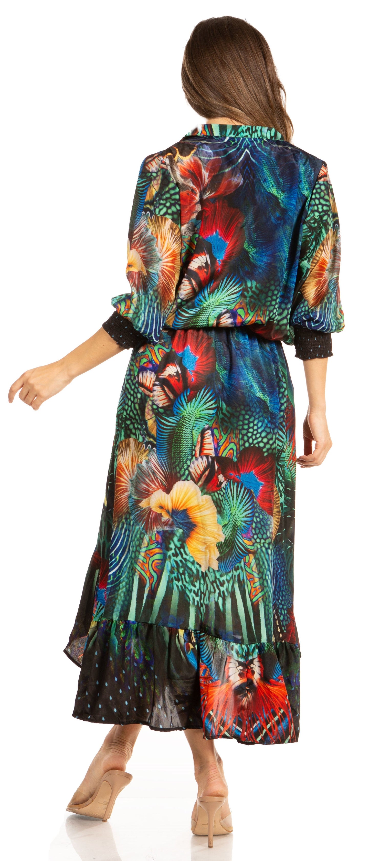 Sakkas Andreas Women's Maxi Dress with Ruffles and Buttons - Concordia Style Boutique