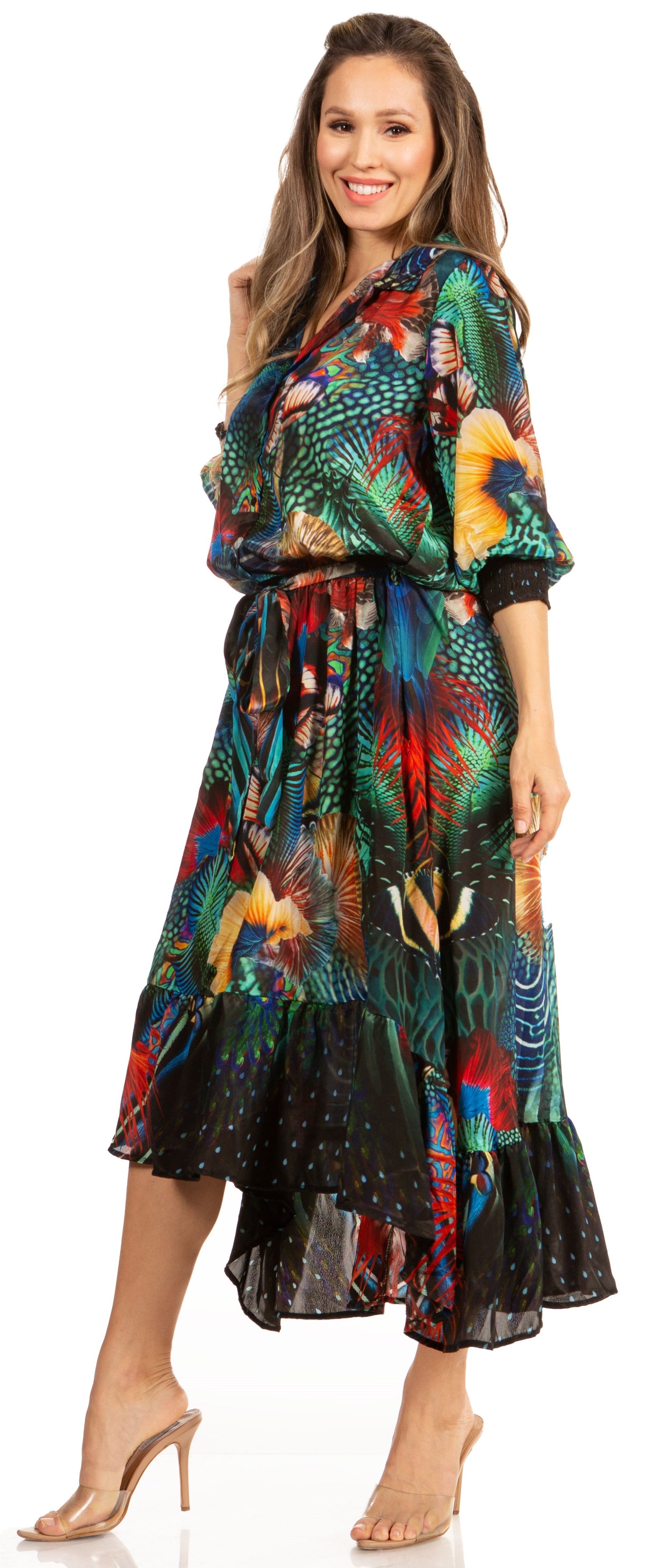 Sakkas Andreas Women's Maxi Dress with Ruffles and Buttons - Concordia Style Boutique