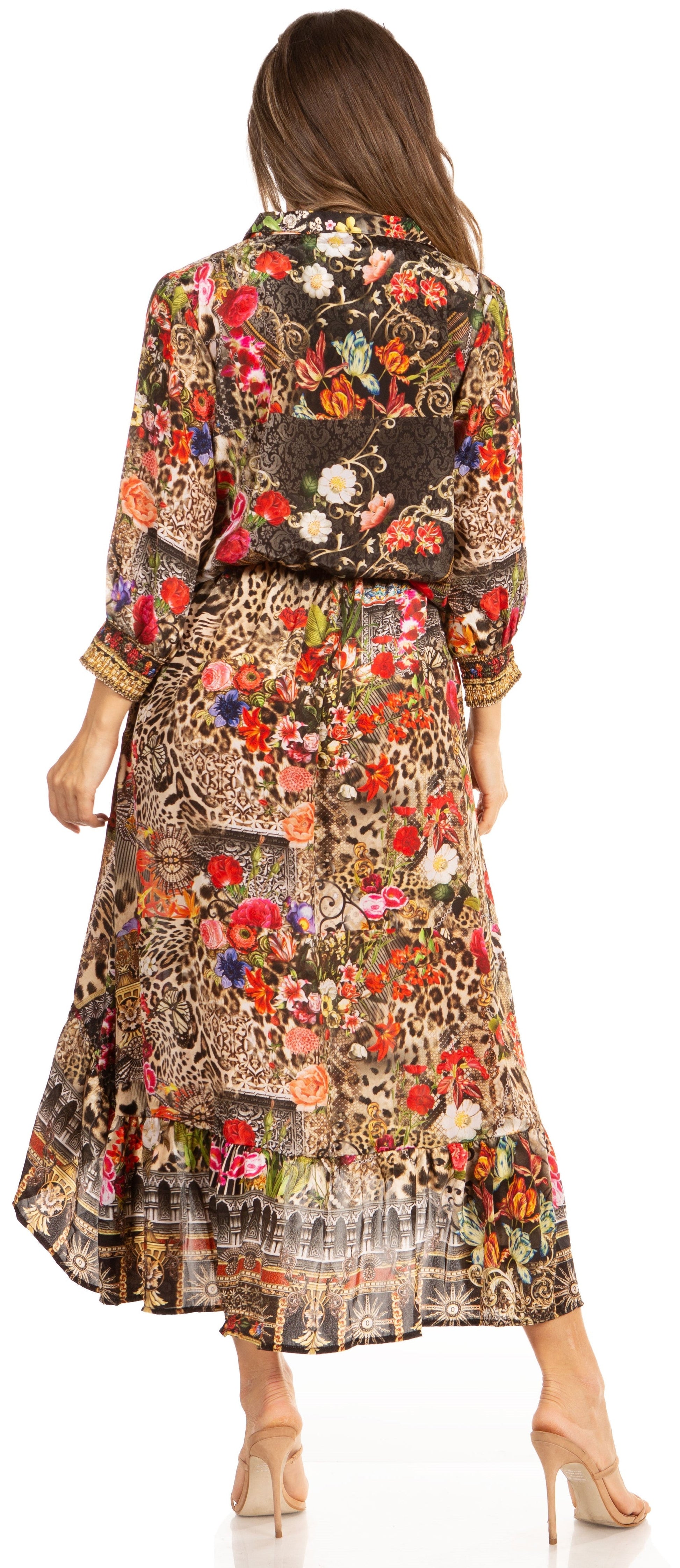 Sakkas Andreas Women's Maxi Dress with Ruffles and Buttons - Concordia Style Boutique
