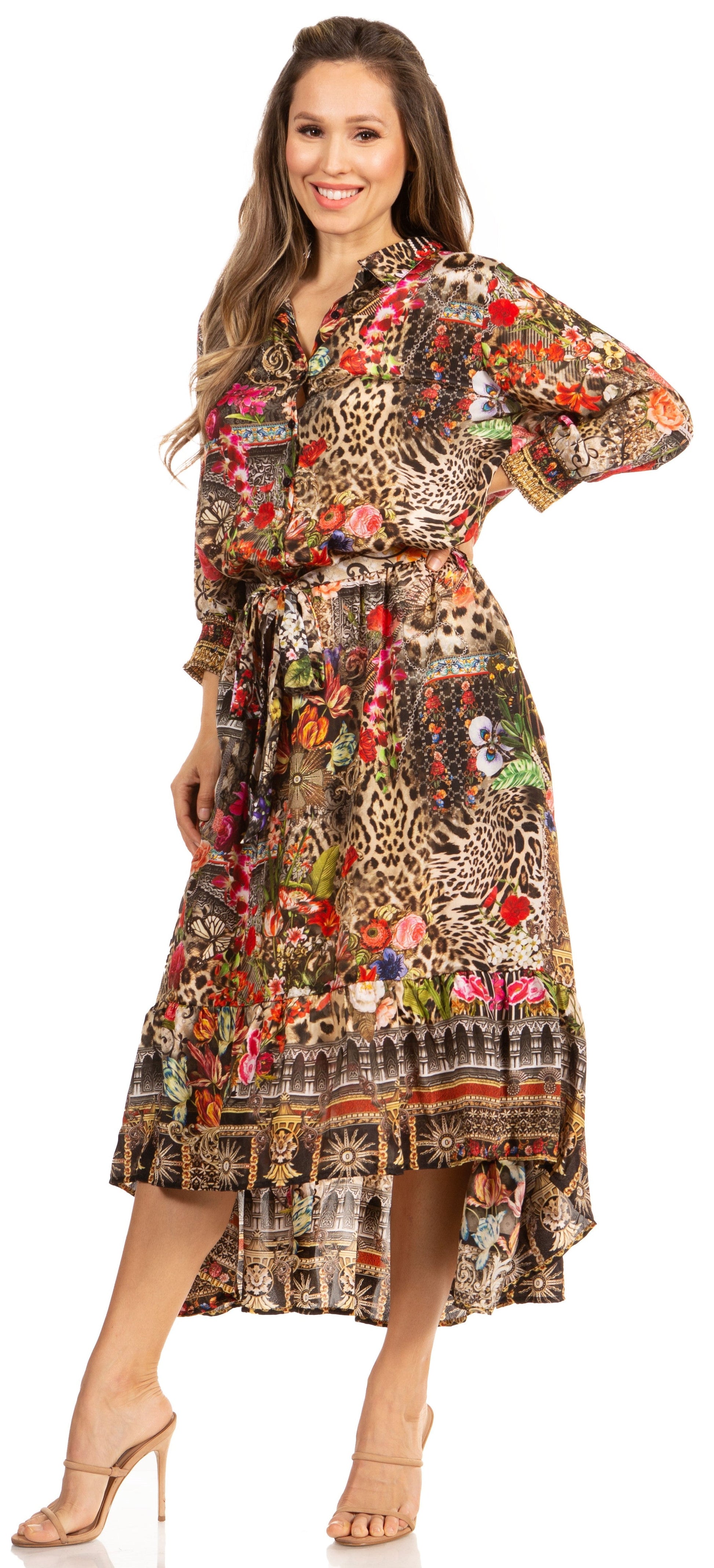Sakkas Andreas Women's Maxi Dress with Ruffles and Buttons - Concordia Style Boutique
