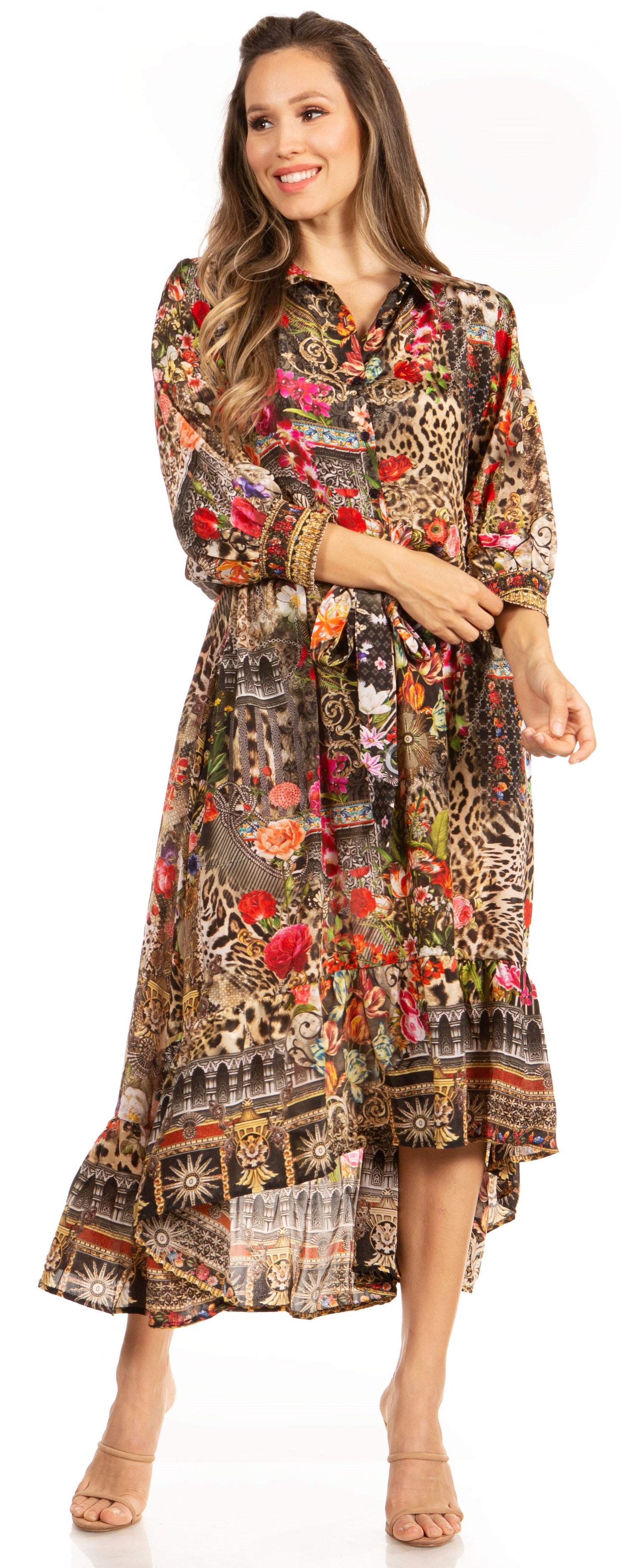 Sakkas Andreas Women's Maxi Dress with Ruffles and Buttons - Concordia Style Boutique