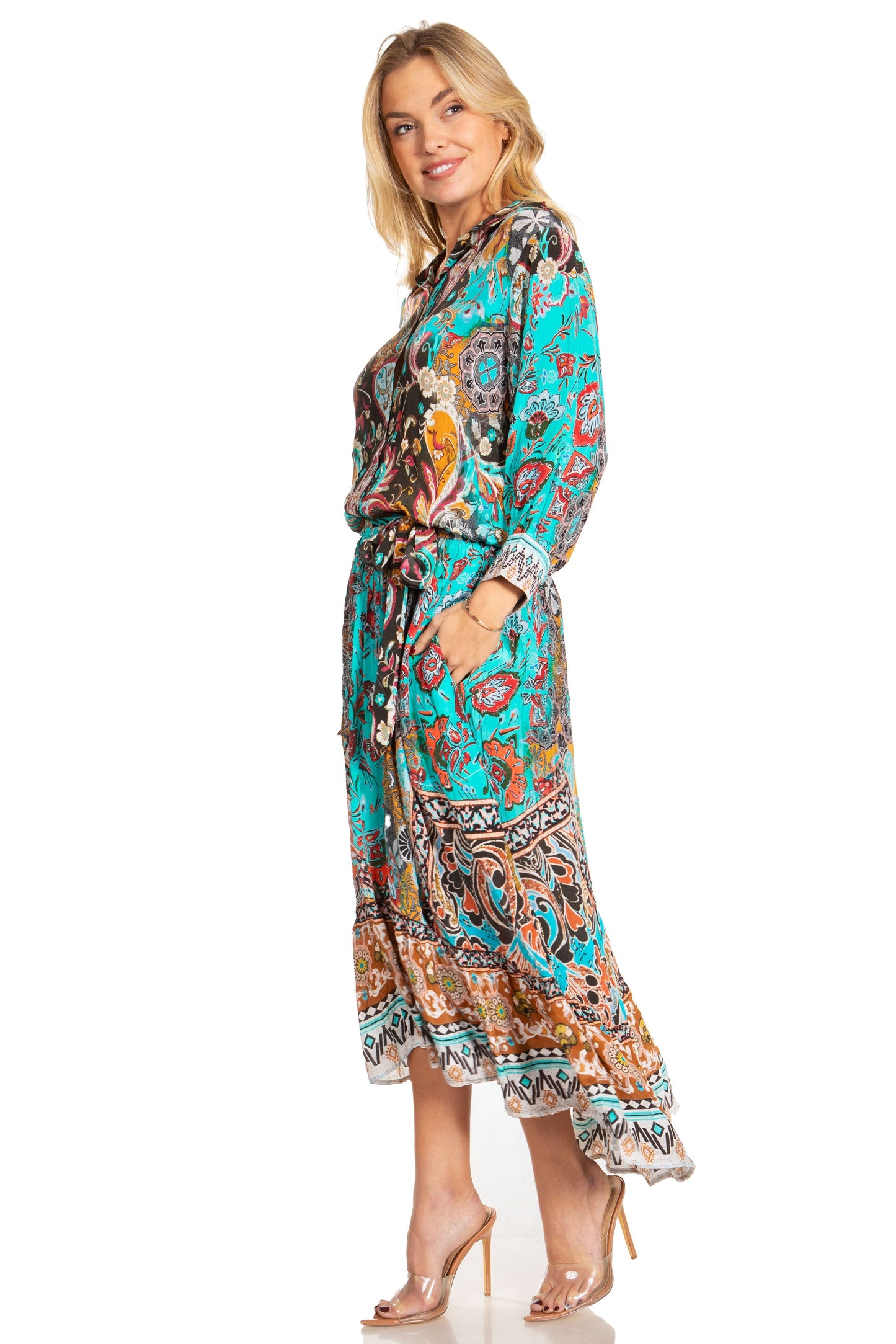 Sakkas Andreas Women's Maxi Dress with Ruffles and Buttons - Concordia Style Boutique