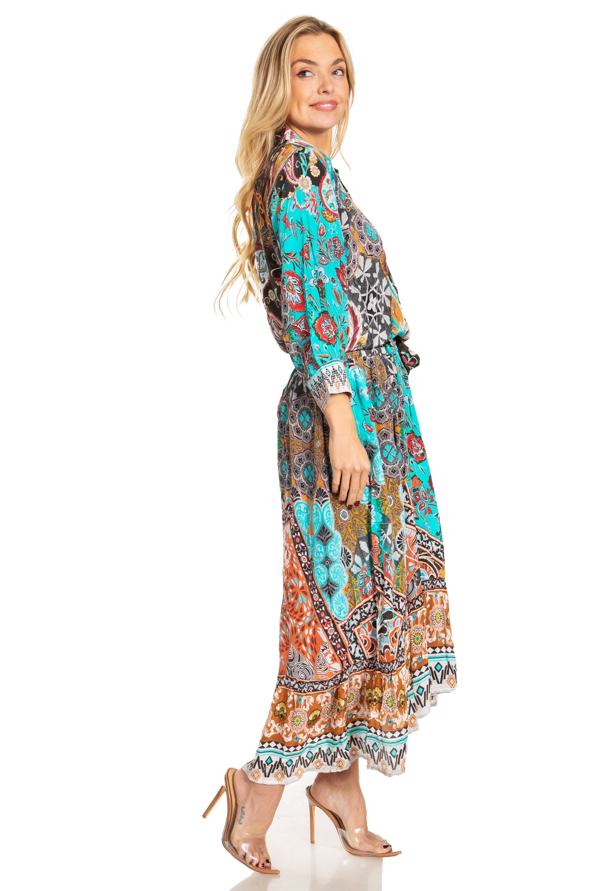 Sakkas Andreas Women's Maxi Dress with Ruffles and Buttons - Concordia Style Boutique