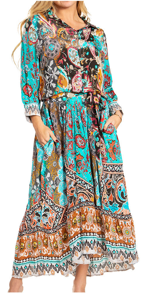 Sakkas Andreas Women's Maxi Dress with Ruffles and Buttons - Concordia Style Boutique