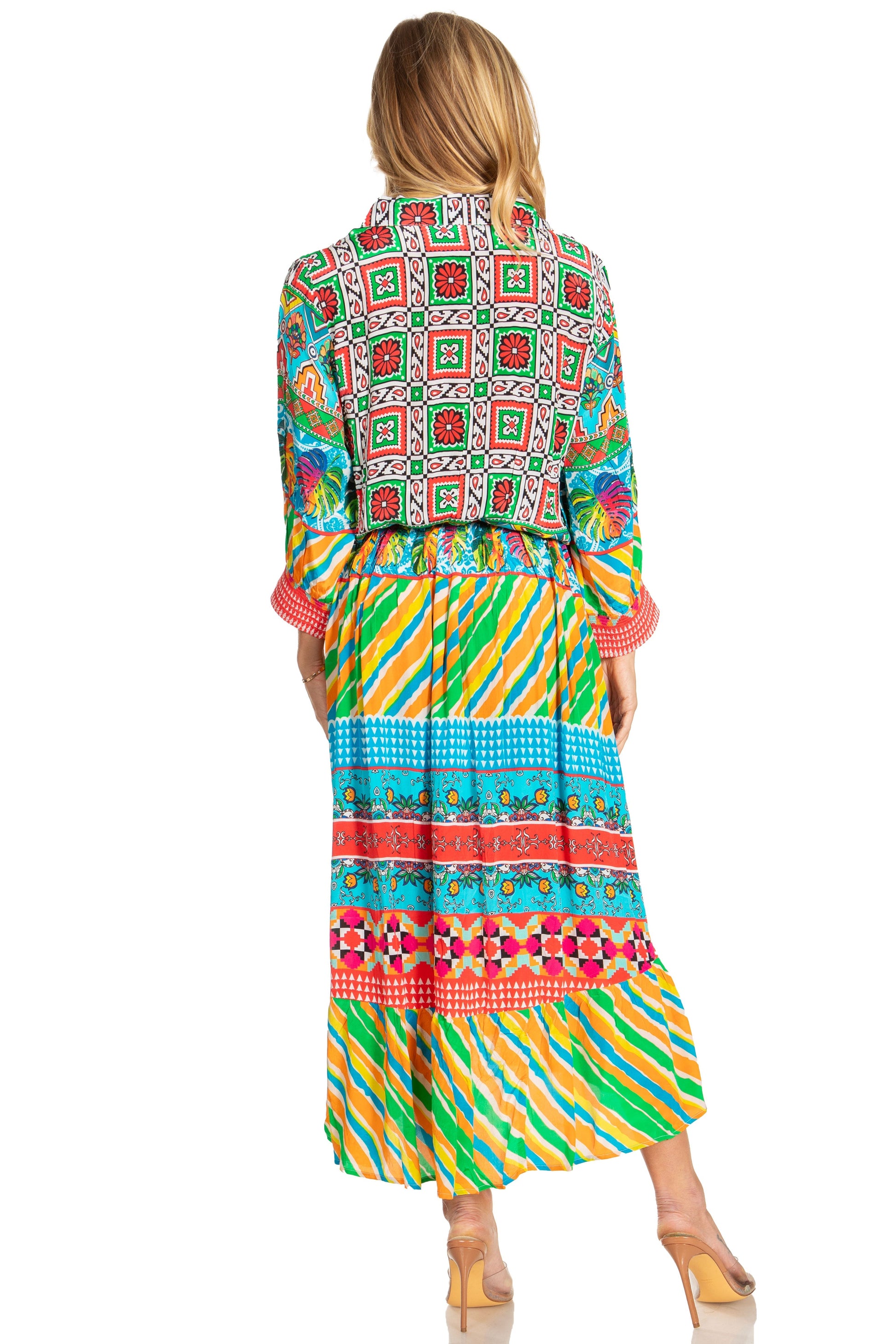 Sakkas Andreas Women's Maxi Dress with Ruffles and Buttons - Concordia Style Boutique