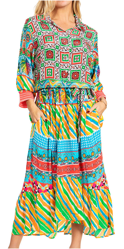 Sakkas Andreas Women's Maxi Dress with Ruffles and Buttons - Concordia Style Boutique
