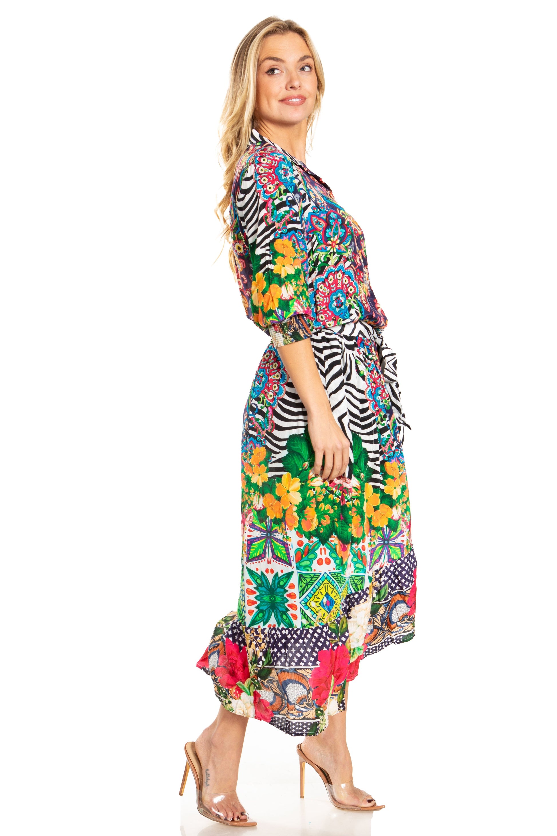 Sakkas Andreas Women's Maxi Dress with Ruffles and Buttons - Concordia Style Boutique