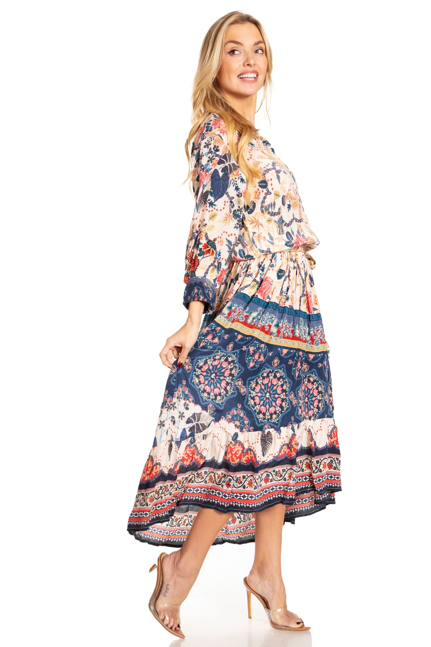 Sakkas Andreas Women's Maxi Dress with Ruffles and Buttons - Concordia Style Boutique