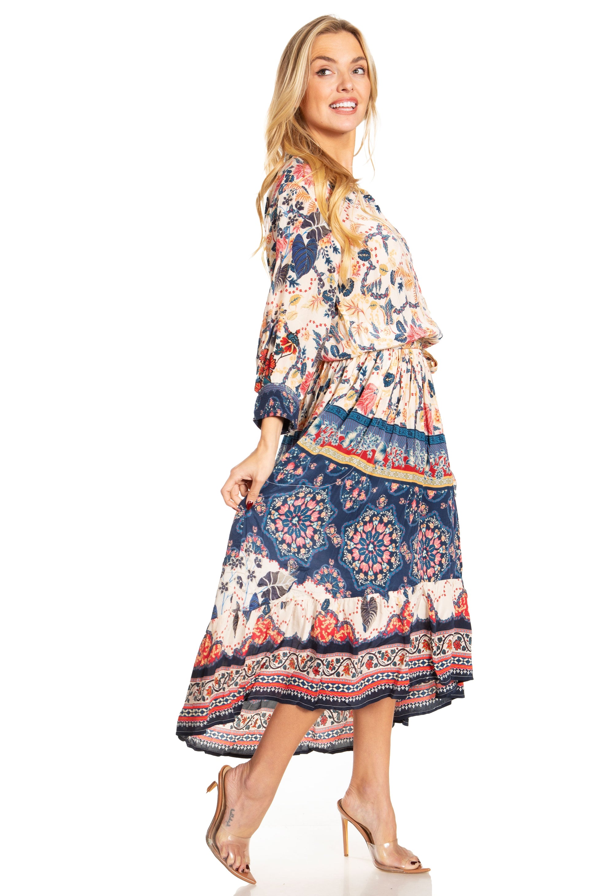 Sakkas Andreas Women's Maxi Dress with Ruffles and Buttons - Concordia Style Boutique