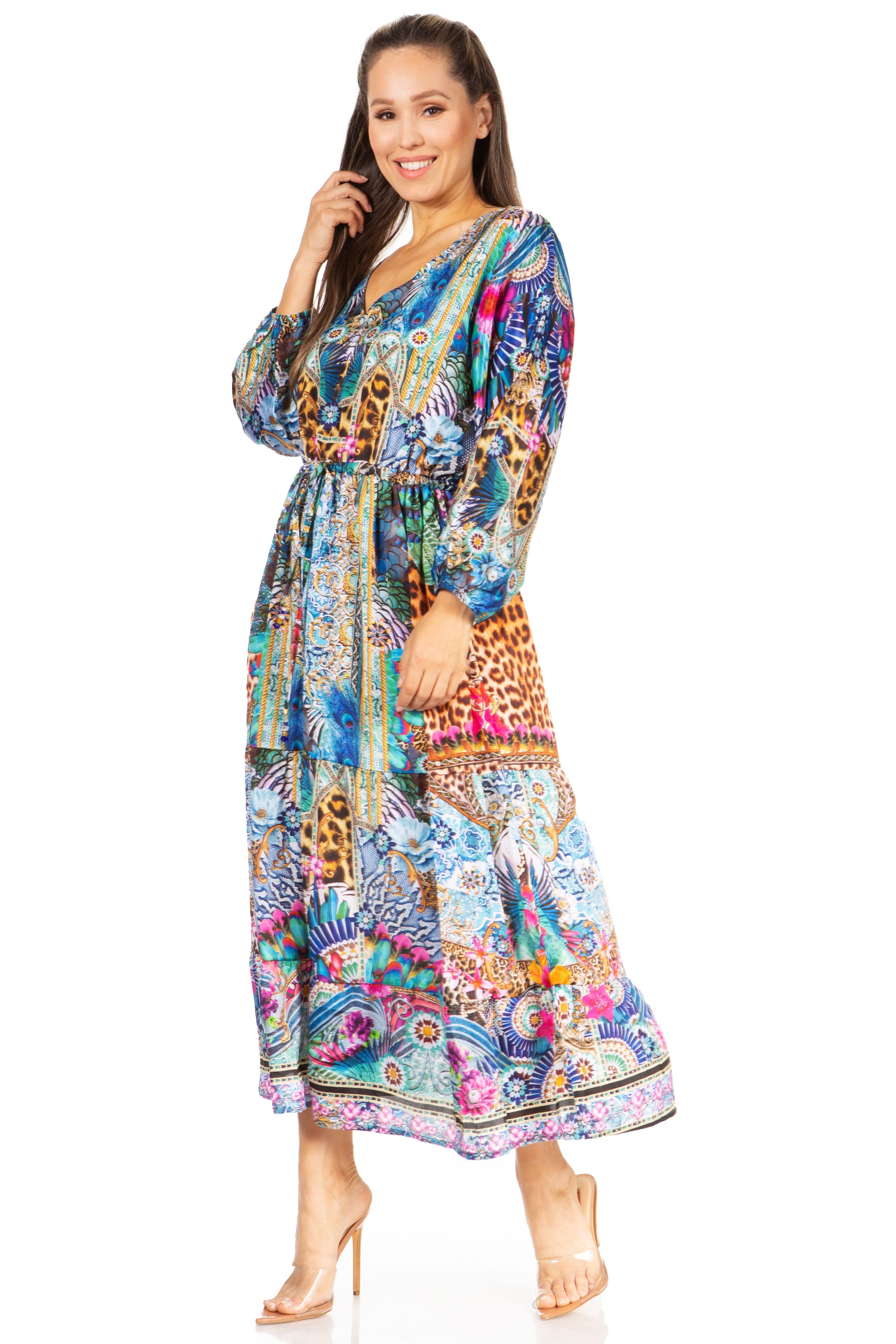 Sakkas Katty Floral Print Women's Boho Maxi Dress - Concordia Style Boutique