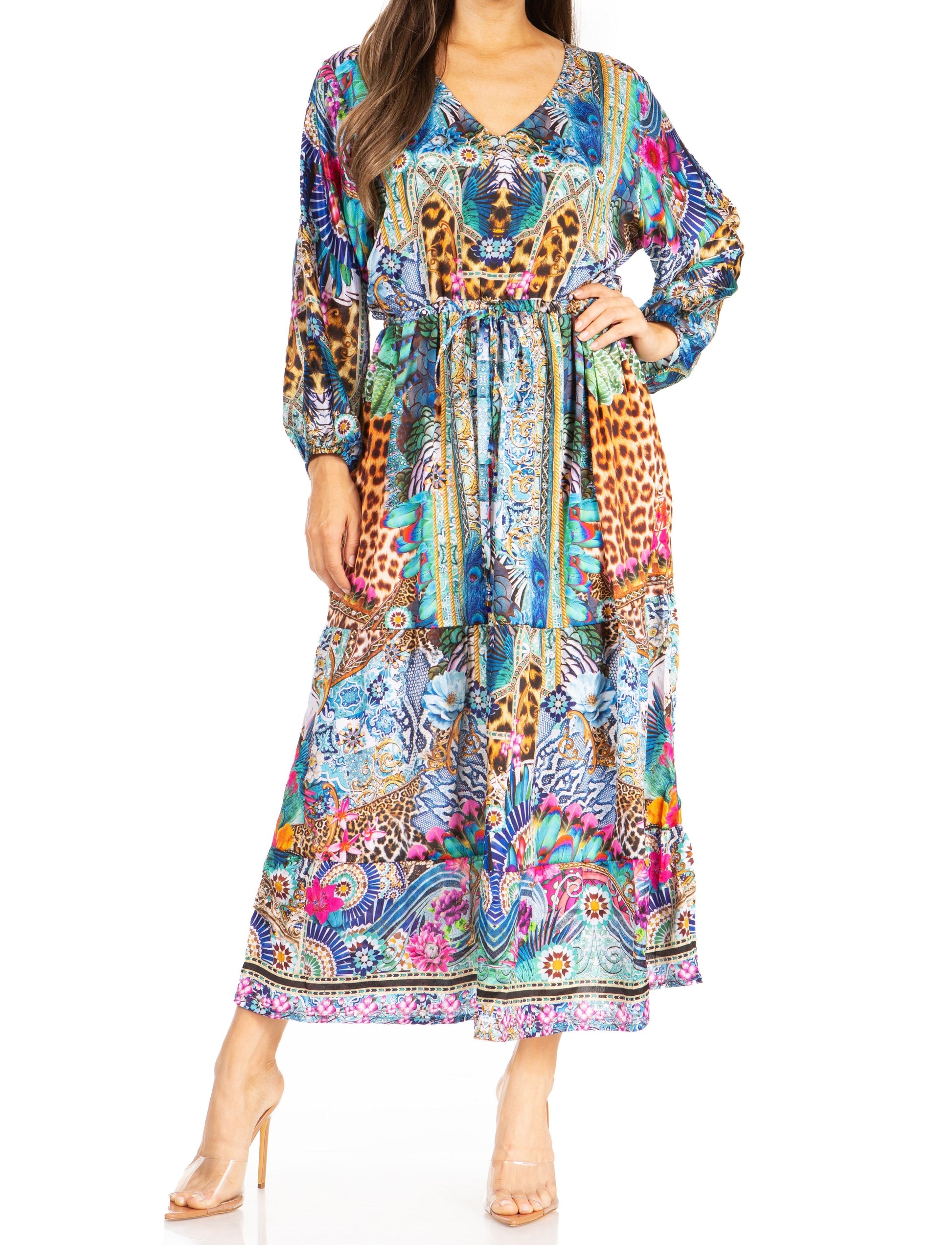 Sakkas Katty Floral Print Women's Boho Maxi Dress - Concordia Style Boutique