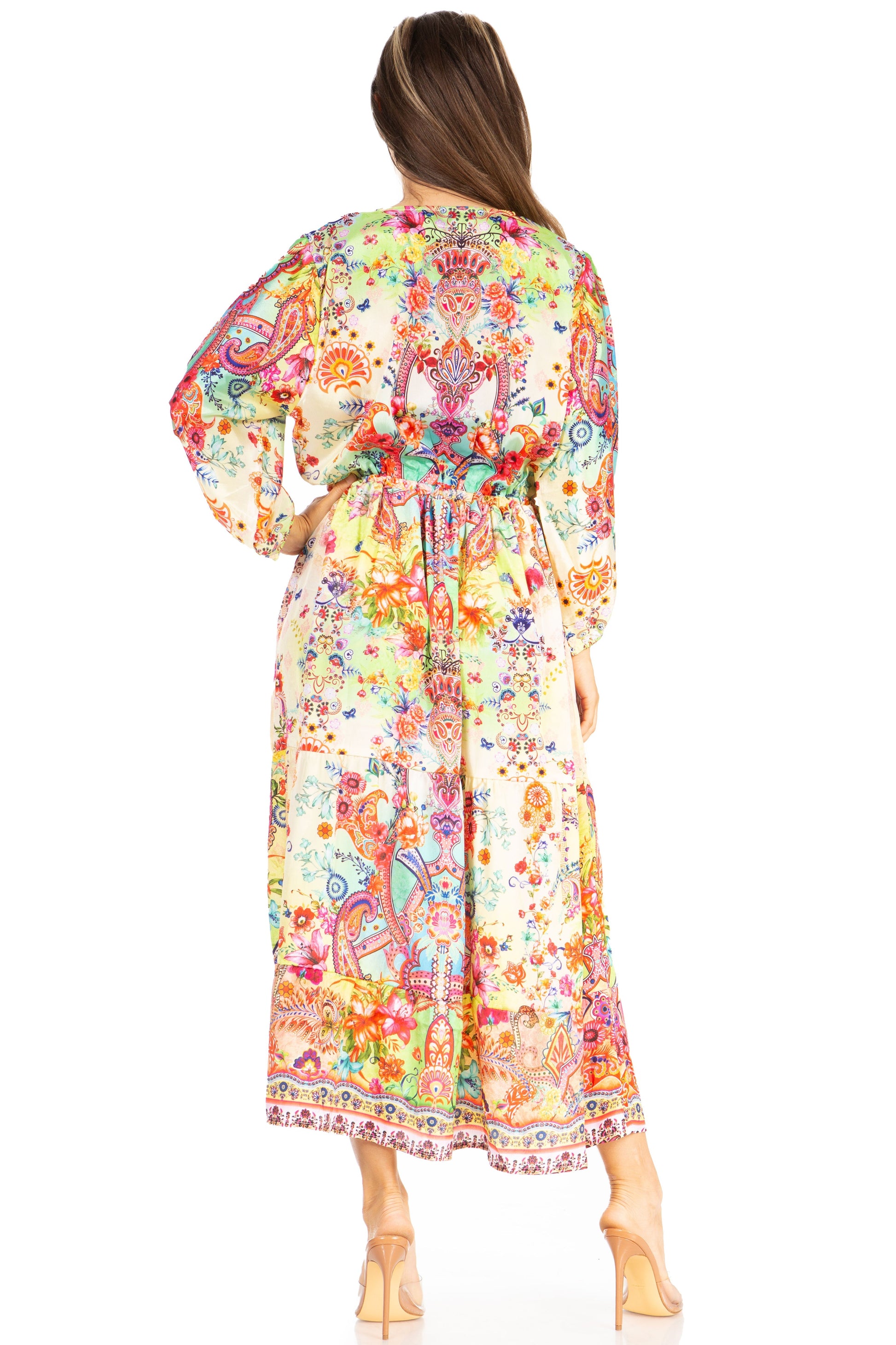 Sakkas Katty Floral Print Women's Boho Maxi Dress - Concordia Style Boutique