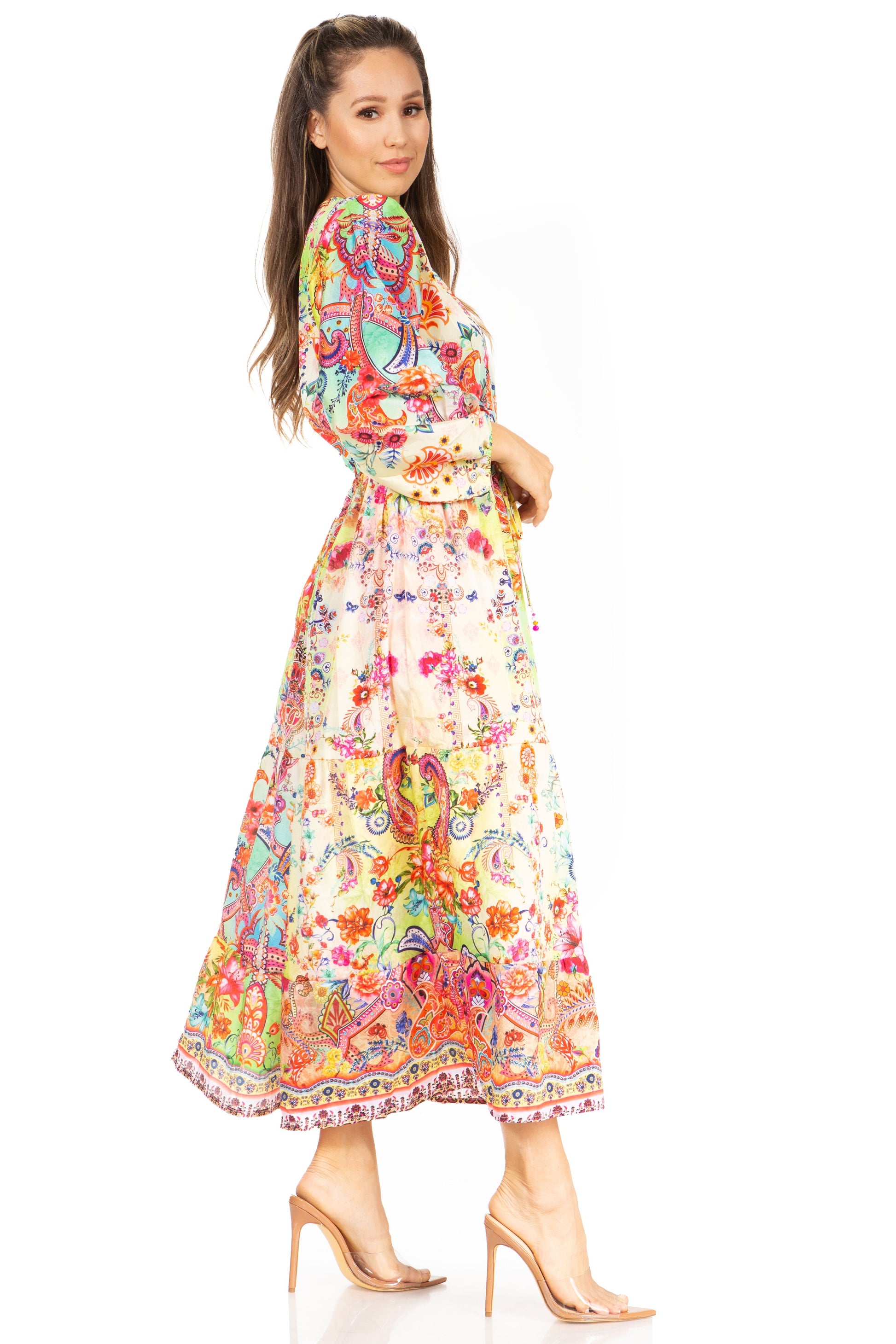 Sakkas Katty Floral Print Women's Boho Maxi Dress - Concordia Style Boutique