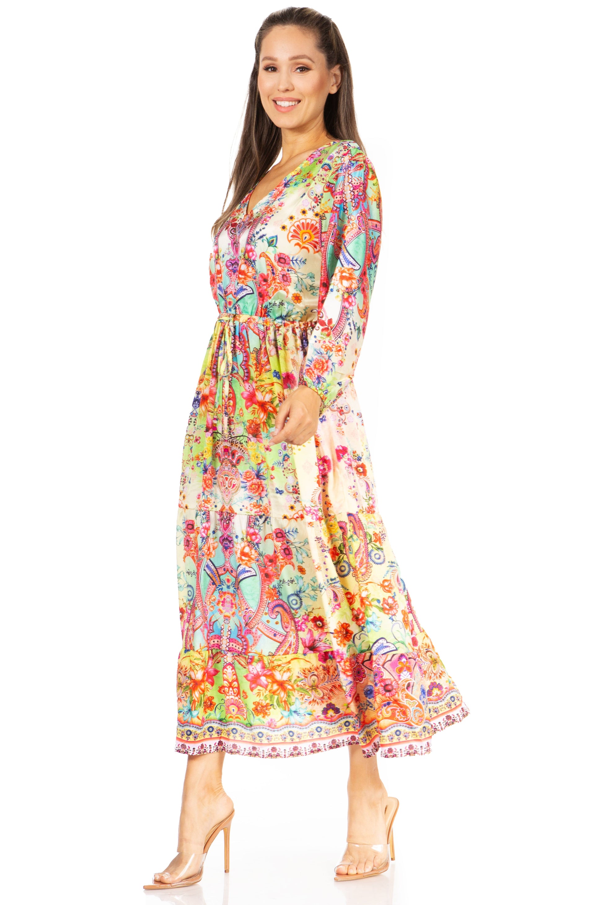 Sakkas Katty Floral Print Women's Boho Maxi Dress - Concordia Style Boutique