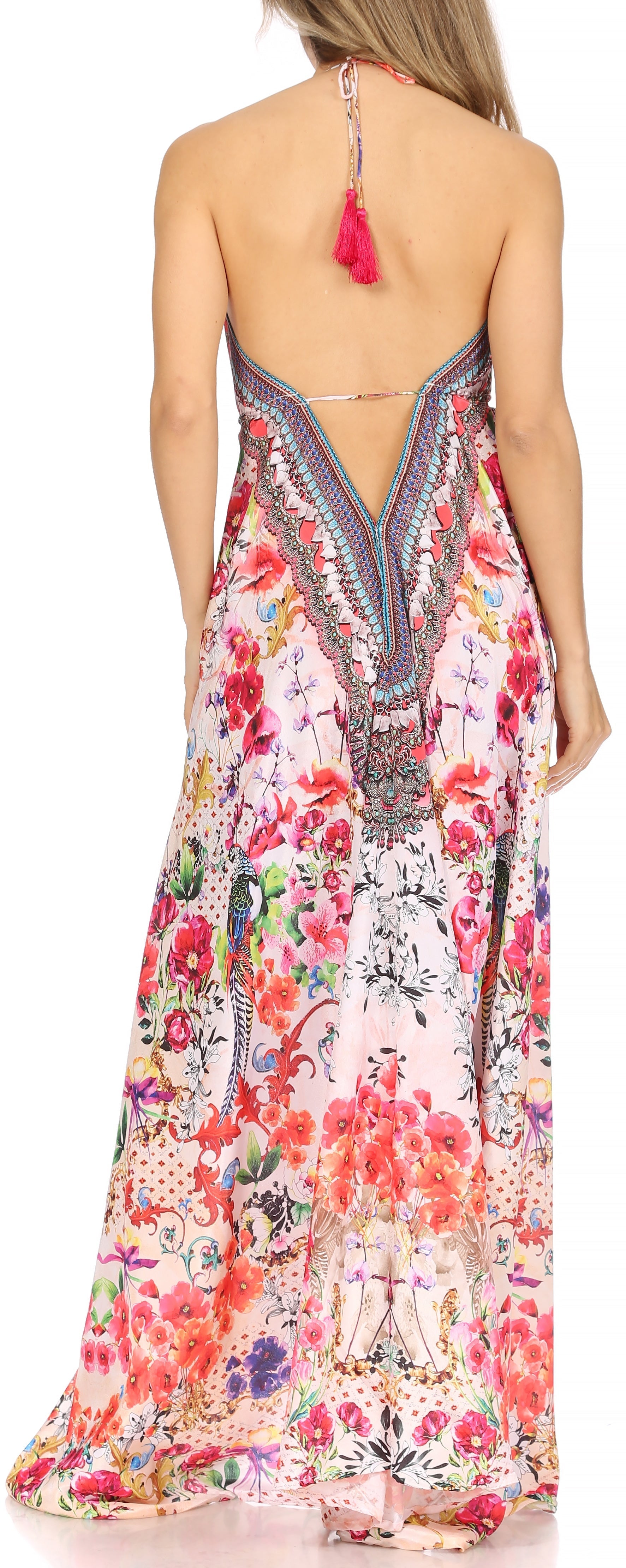 Sakkas Lizi Womens Maxi High-low Halter Handkerchief Long Dress Beach Party - Concordia Style Boutique