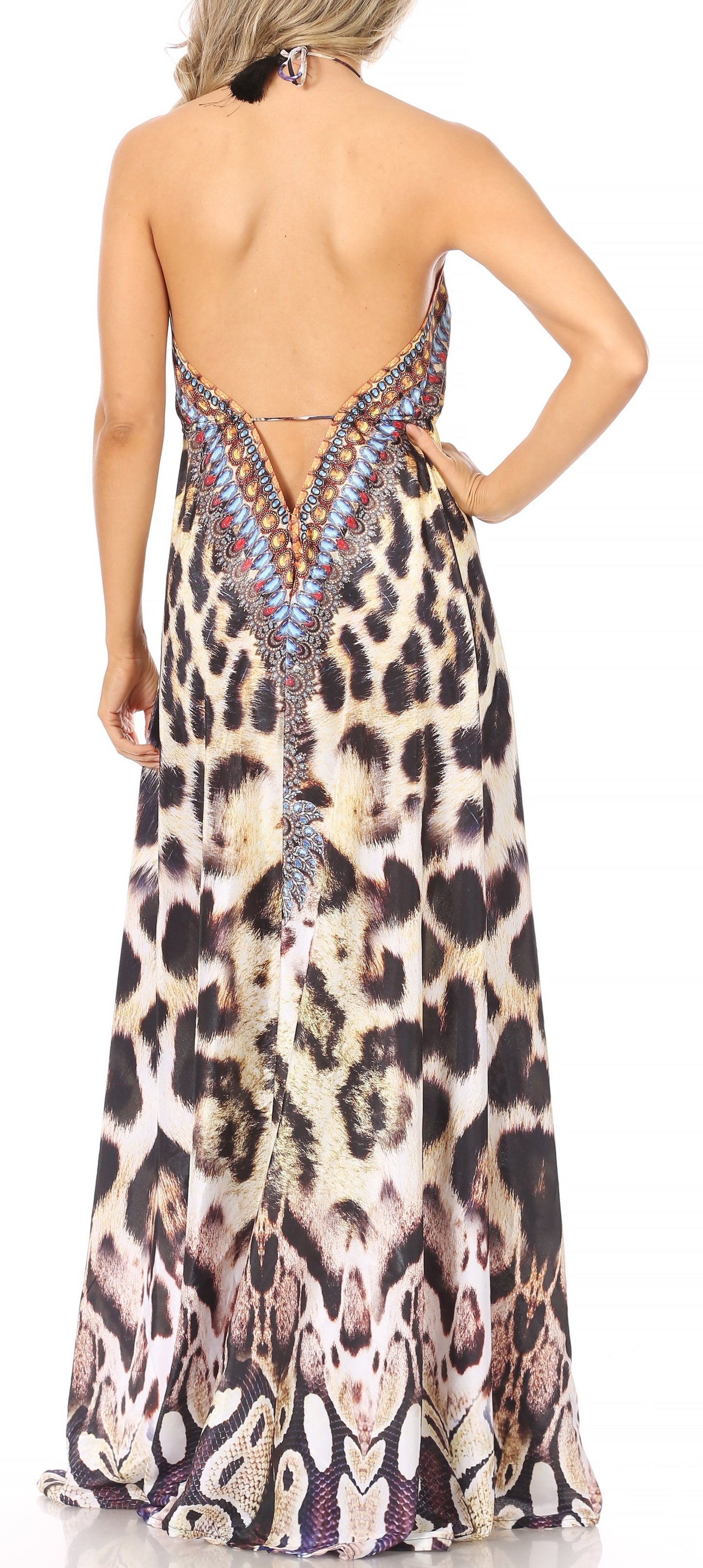 Sakkas Lizi Womens Maxi High-low Halter Handkerchief Long Dress Beach Party - Concordia Style Boutique
