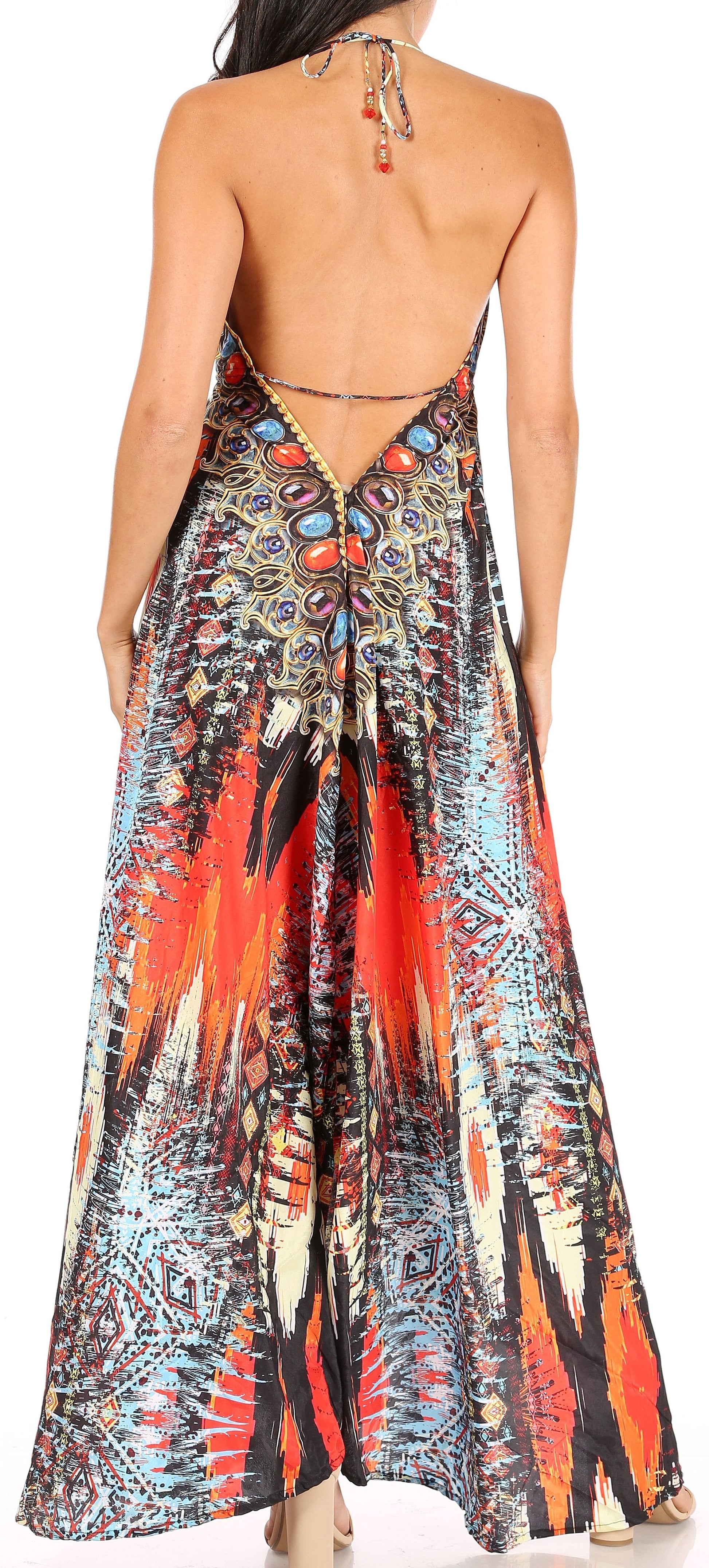 Sakkas Lizi Womens Maxi High-low Halter Handkerchief Long Dress Beach Party - Concordia Style Boutique