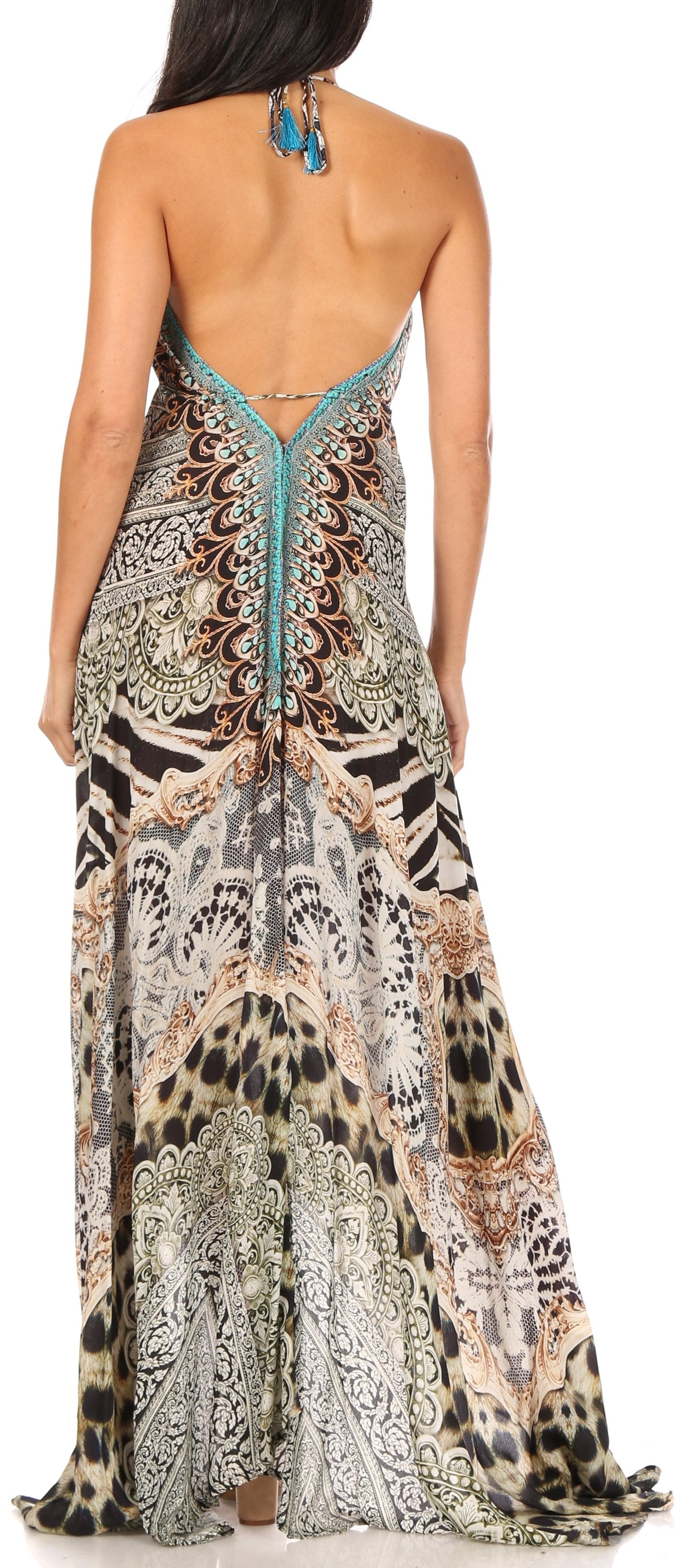 Sakkas Lizi Womens Maxi High-low Halter Handkerchief Long Dress Beach Party - Concordia Style Boutique