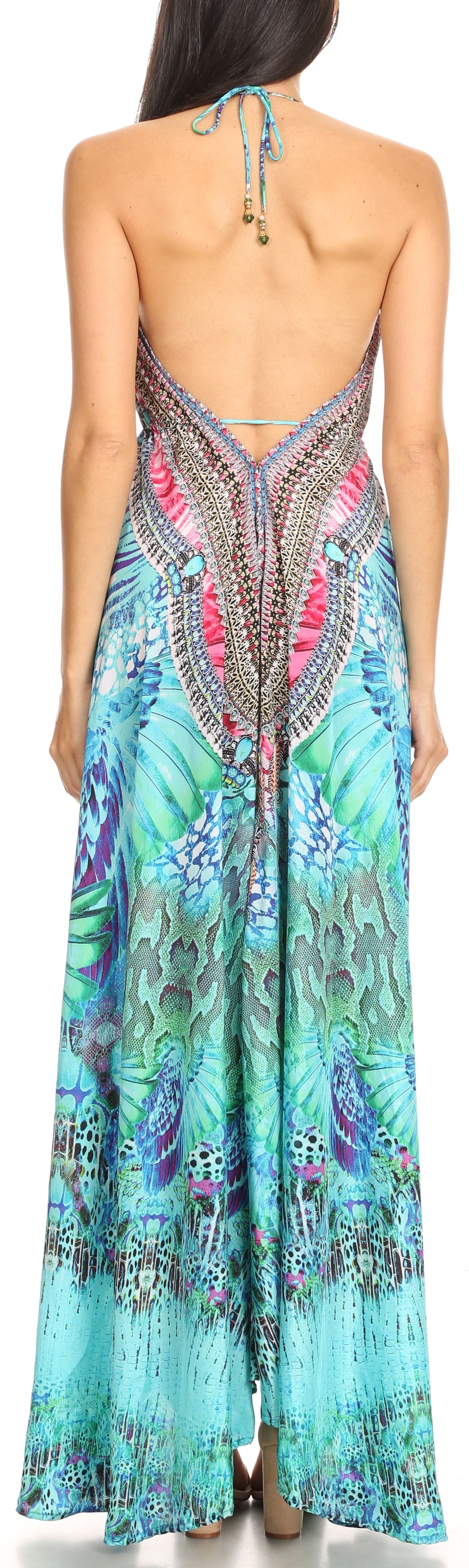 Sakkas Lizi Womens Maxi High-low Halter Handkerchief Long Dress Beach Party - Concordia Style Boutique