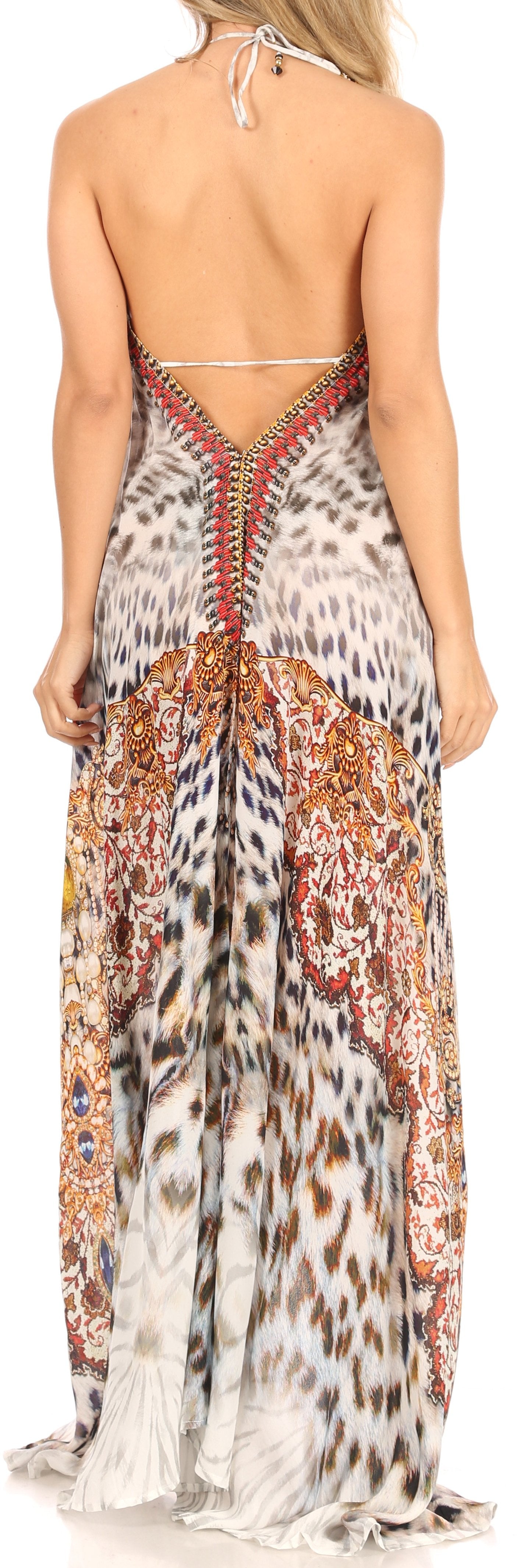 Sakkas Lizi Womens Maxi High-low Halter Handkerchief Long Dress Beach Party - Concordia Style Boutique
