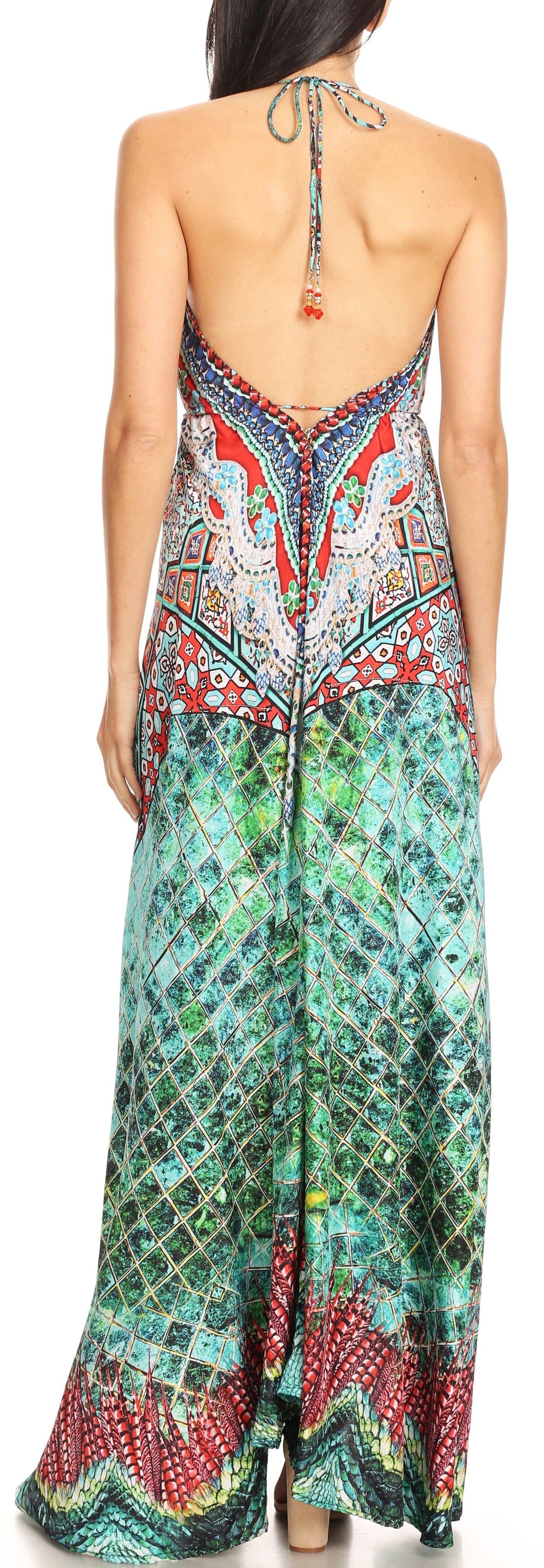 Sakkas Lizi Womens Maxi High-low Halter Handkerchief Long Dress Beach Party - Concordia Style Boutique