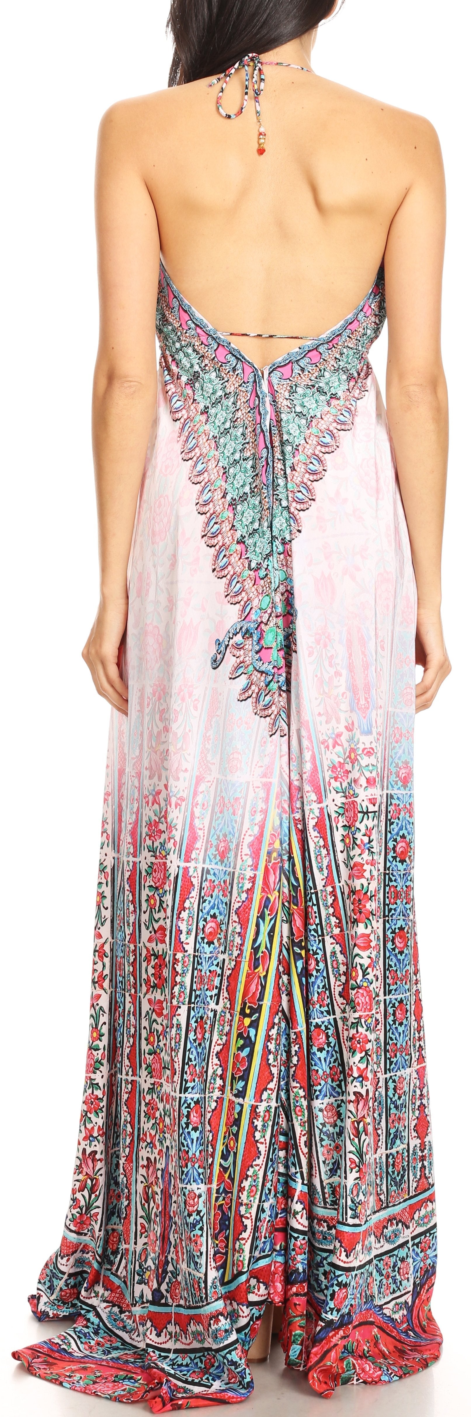 Sakkas Lizi Womens Maxi High-low Halter Handkerchief Long Dress Beach Party - Concordia Style Boutique