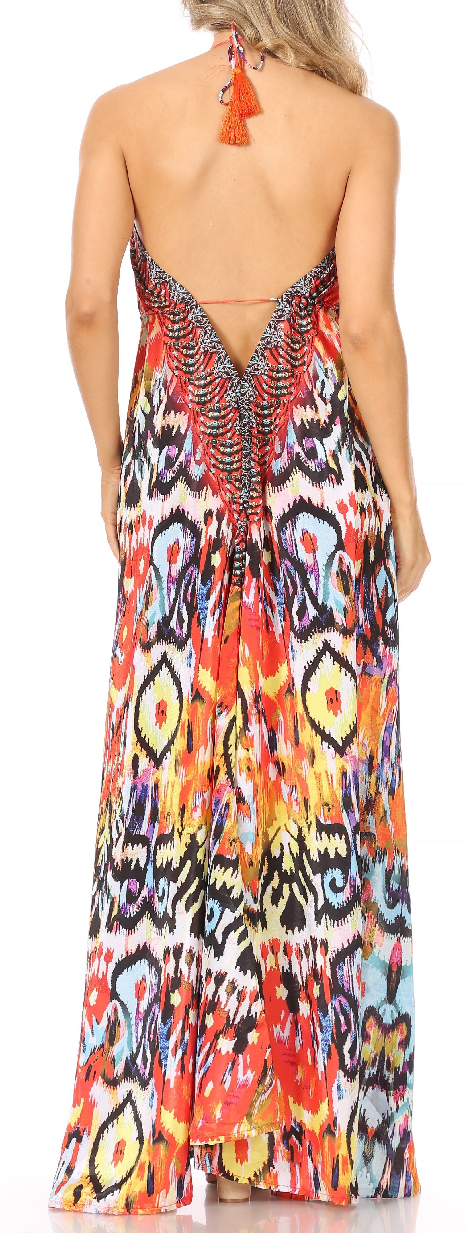 Sakkas Lizi Womens Maxi High-low Halter Handkerchief Long Dress Beach Party - Concordia Style Boutique