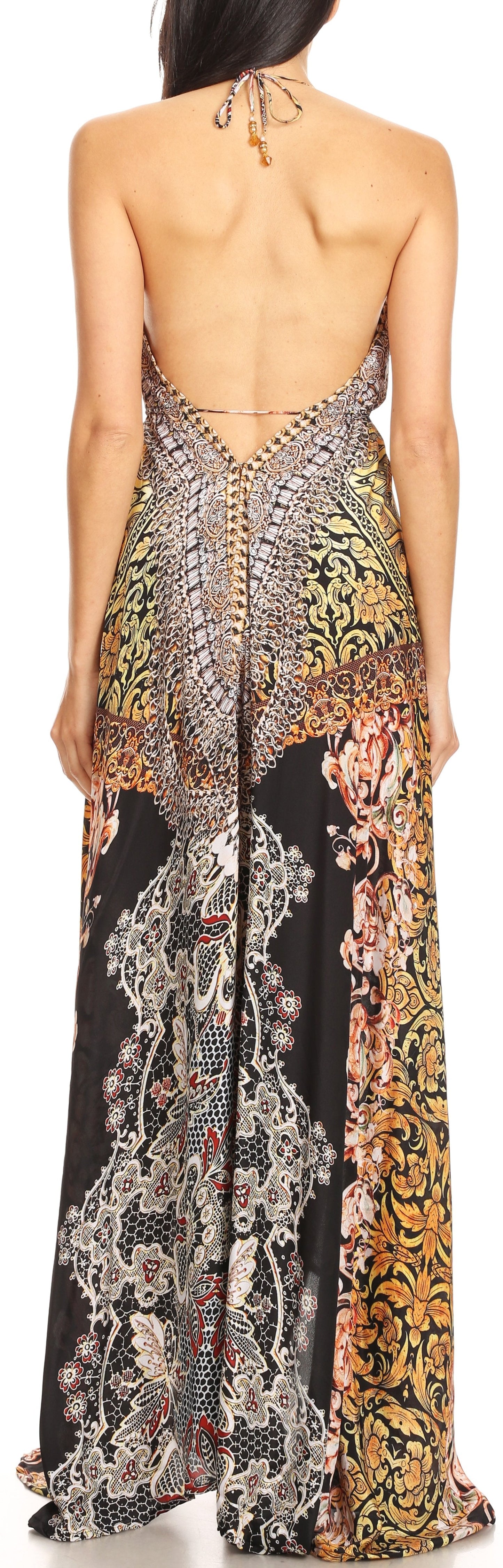 Sakkas Lizi Womens Maxi High-low Halter Handkerchief Long Dress Beach Party - Concordia Style Boutique