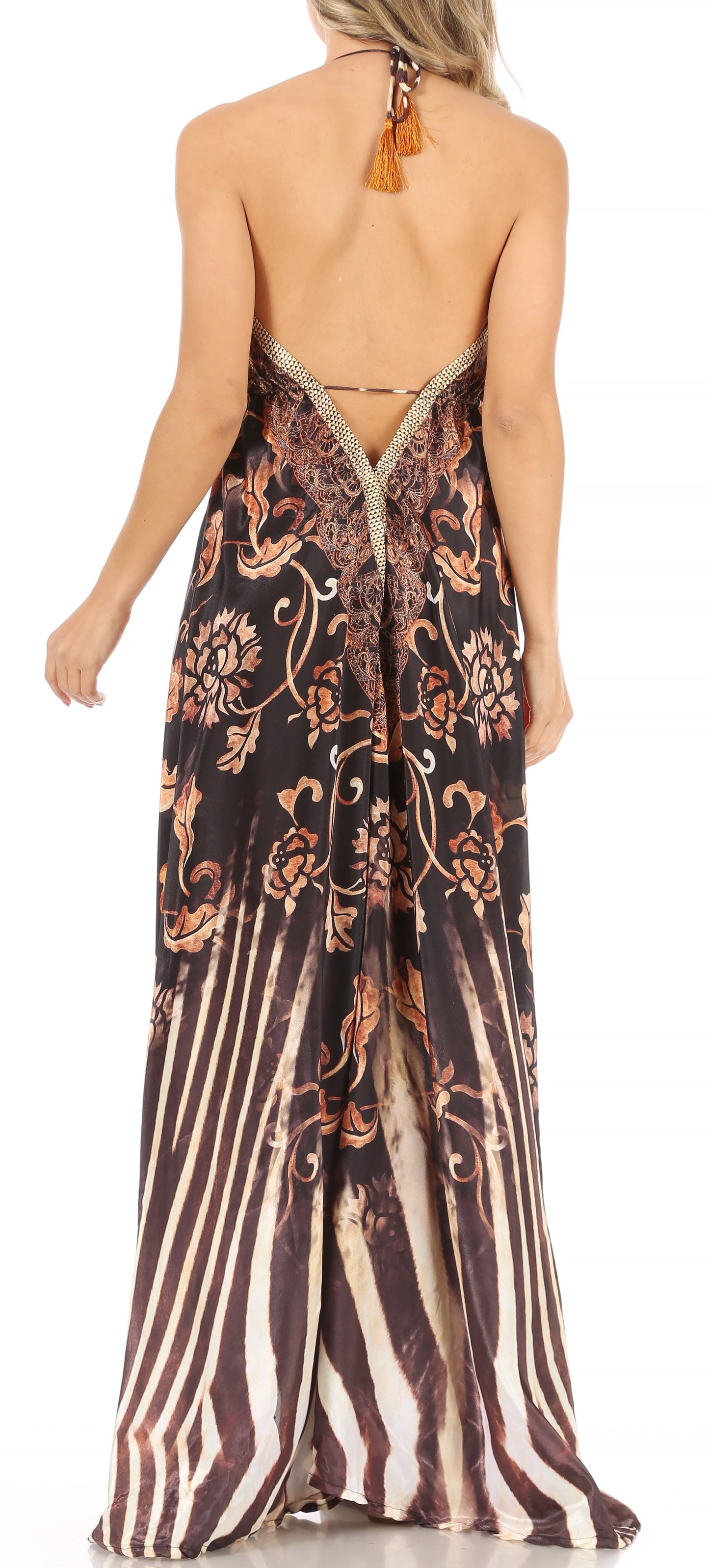 Sakkas Lizi Womens Maxi High-low Halter Handkerchief Long Dress Beach Party - Concordia Style Boutique