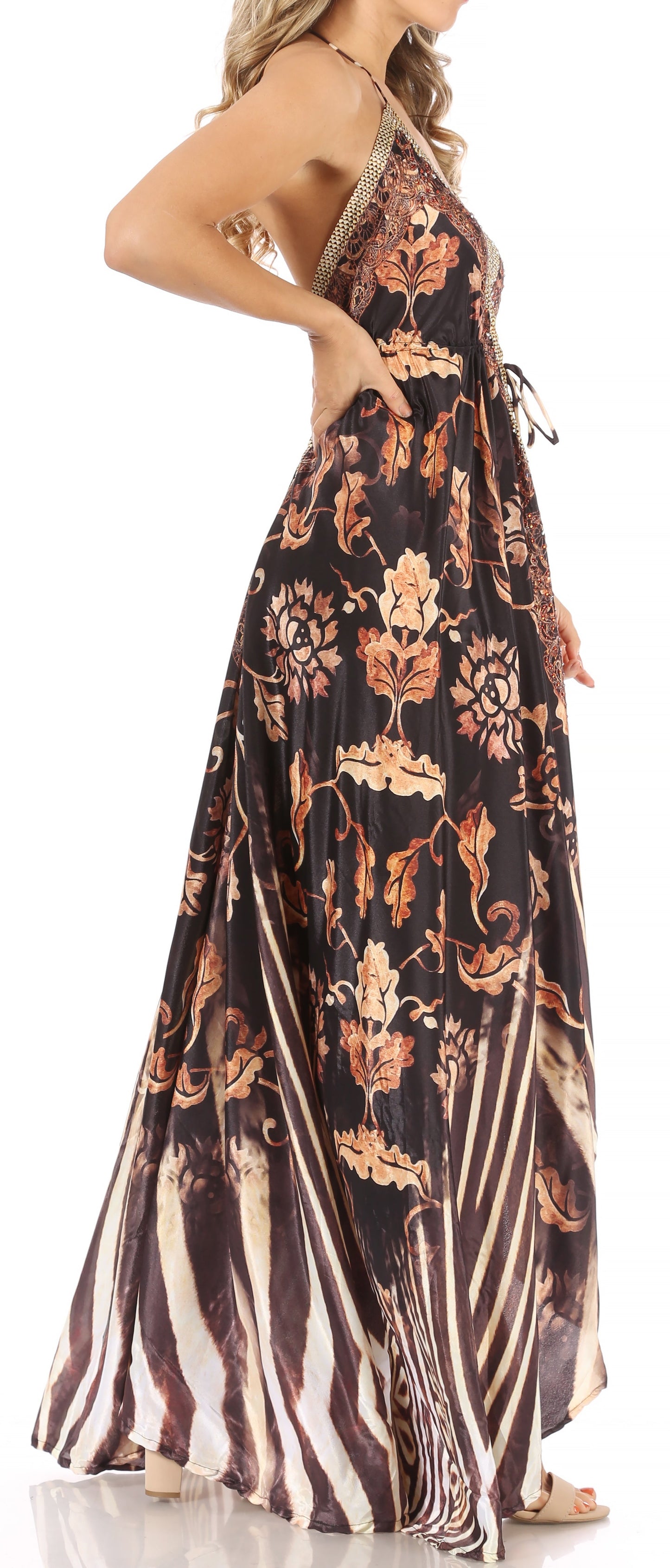 Sakkas Lizi Womens Maxi High-low Halter Handkerchief Long Dress Beach Party - Concordia Style Boutique