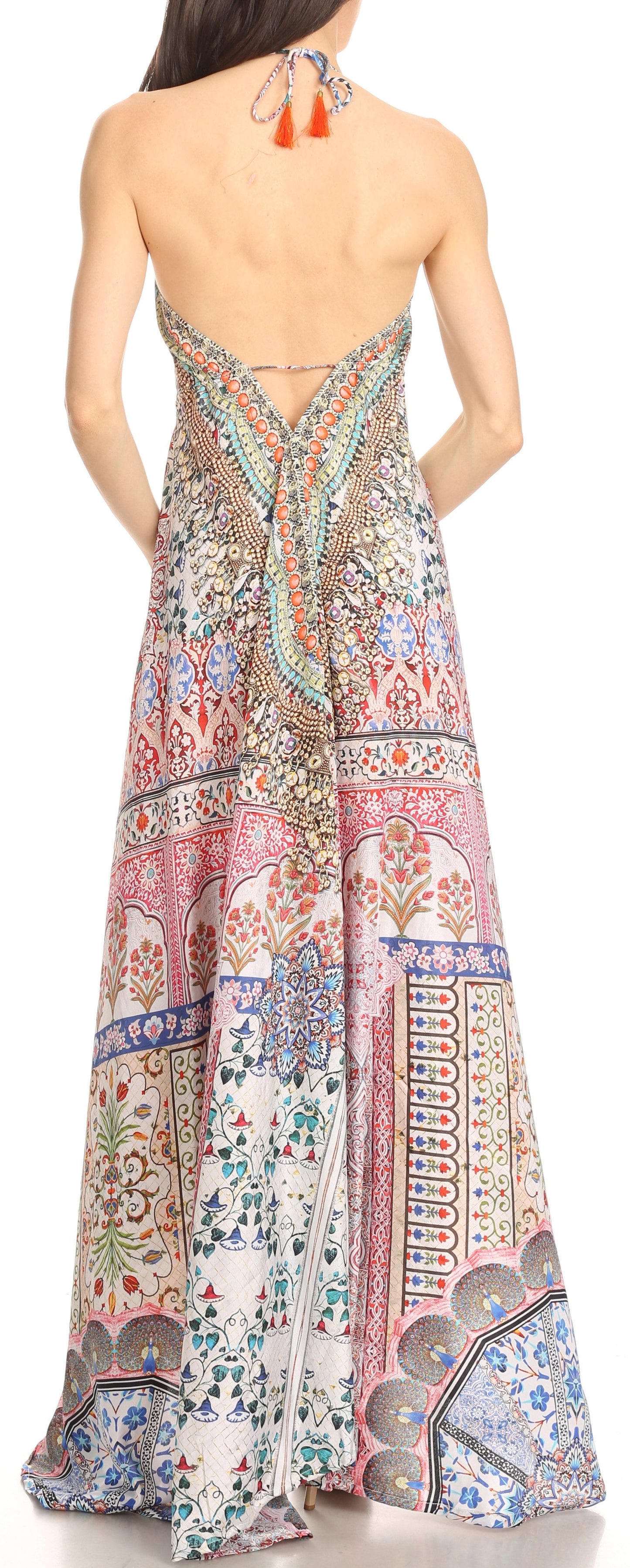 Sakkas Lizi Womens Maxi High-low Halter Handkerchief Long Dress Beach Party - Concordia Style Boutique