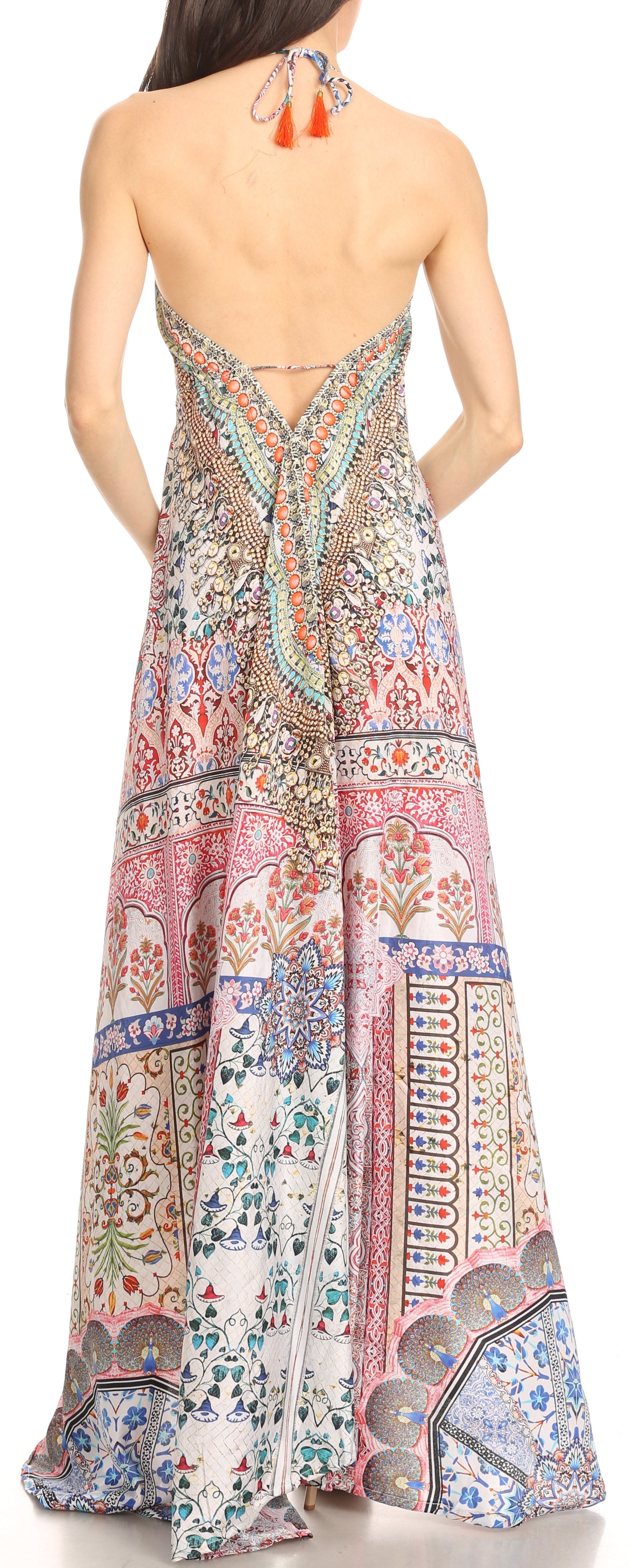Sakkas Lizi Womens Maxi High-low Halter Handkerchief Long Dress Beach Party - Concordia Style Boutique
