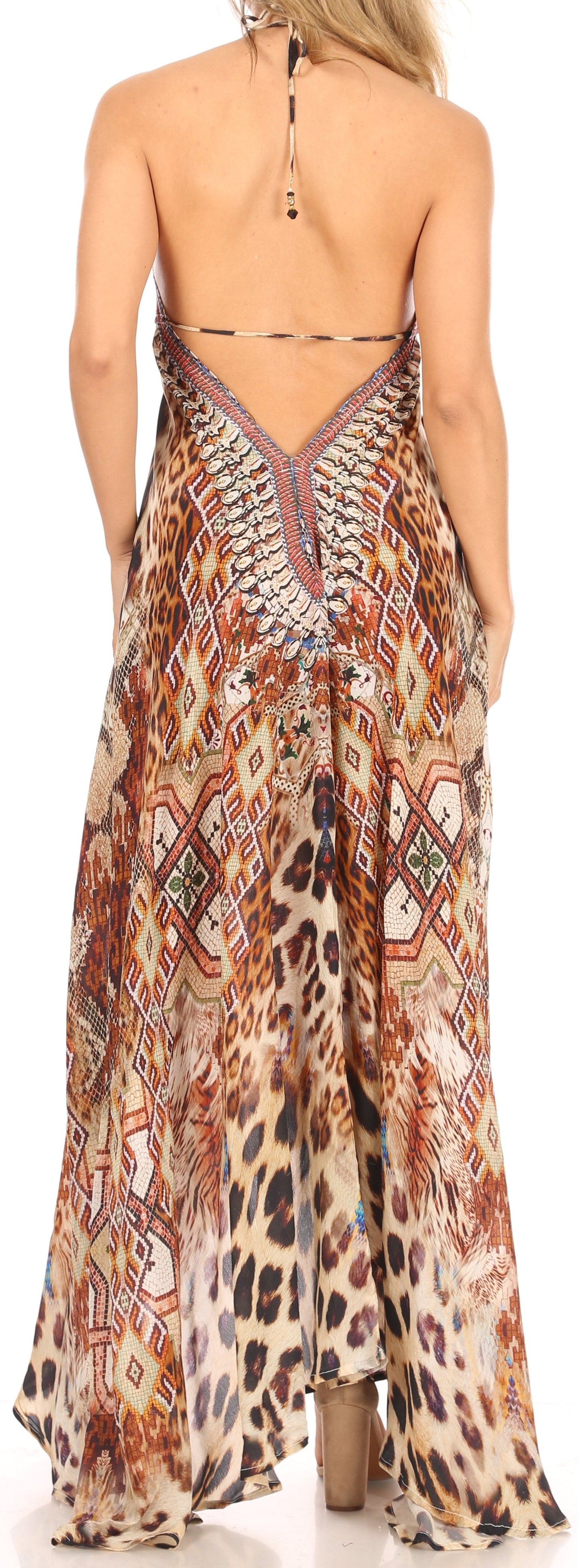Sakkas Lizi Womens Maxi High-low Halter Handkerchief Long Dress Beach Party - Concordia Style Boutique