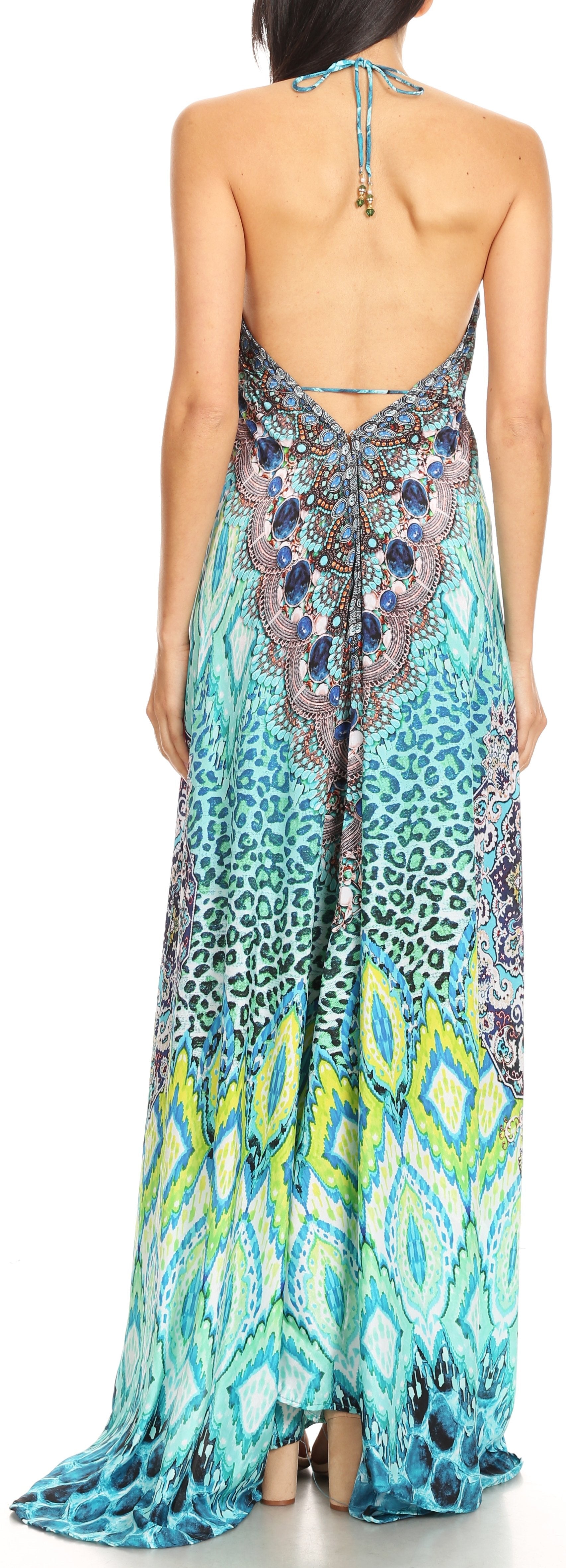 Sakkas Lizi Womens Maxi High-low Halter Handkerchief Long Dress Beach Party - Concordia Style Boutique