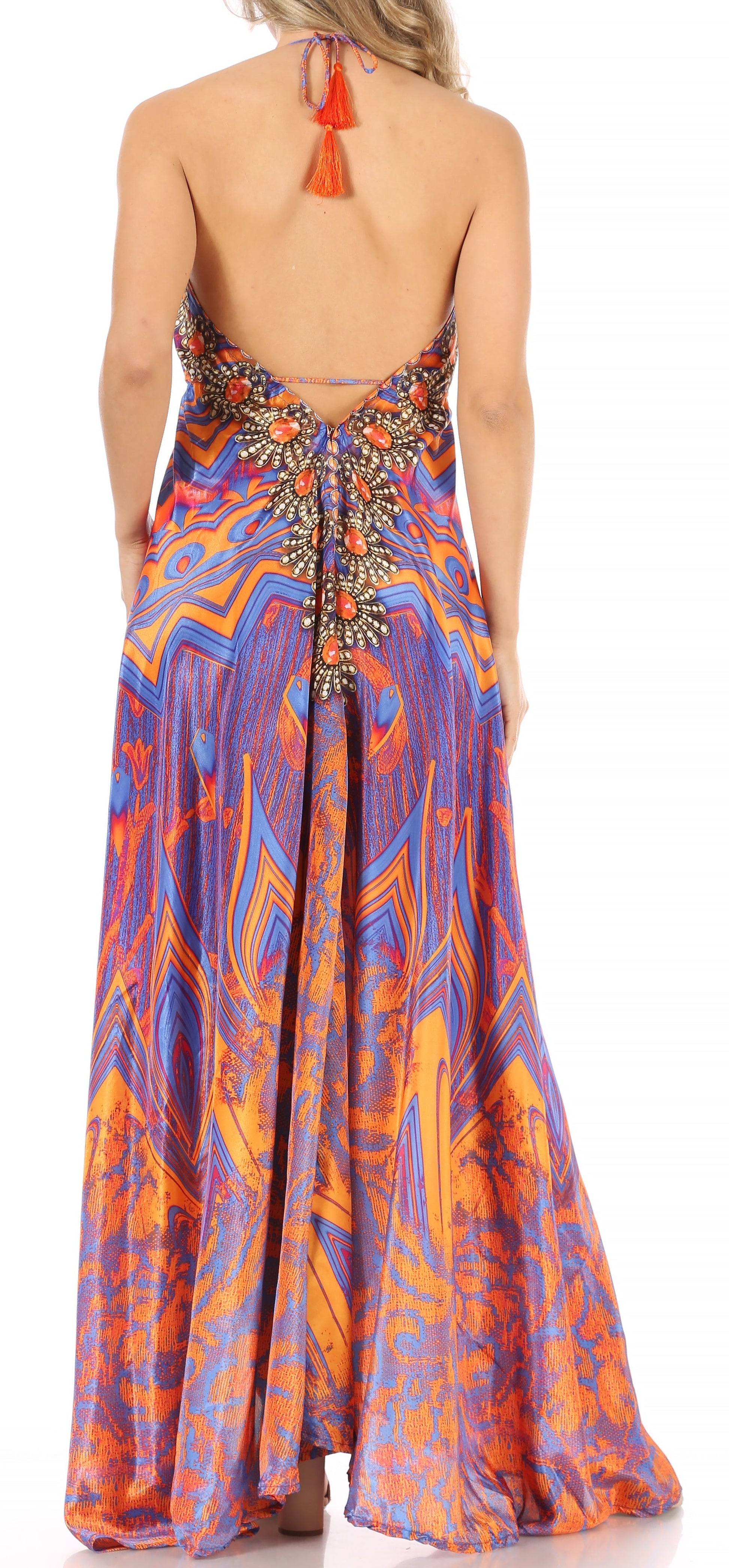 Sakkas Lizi Womens Maxi High-low Halter Handkerchief Long Dress Beach Party - Concordia Style Boutique