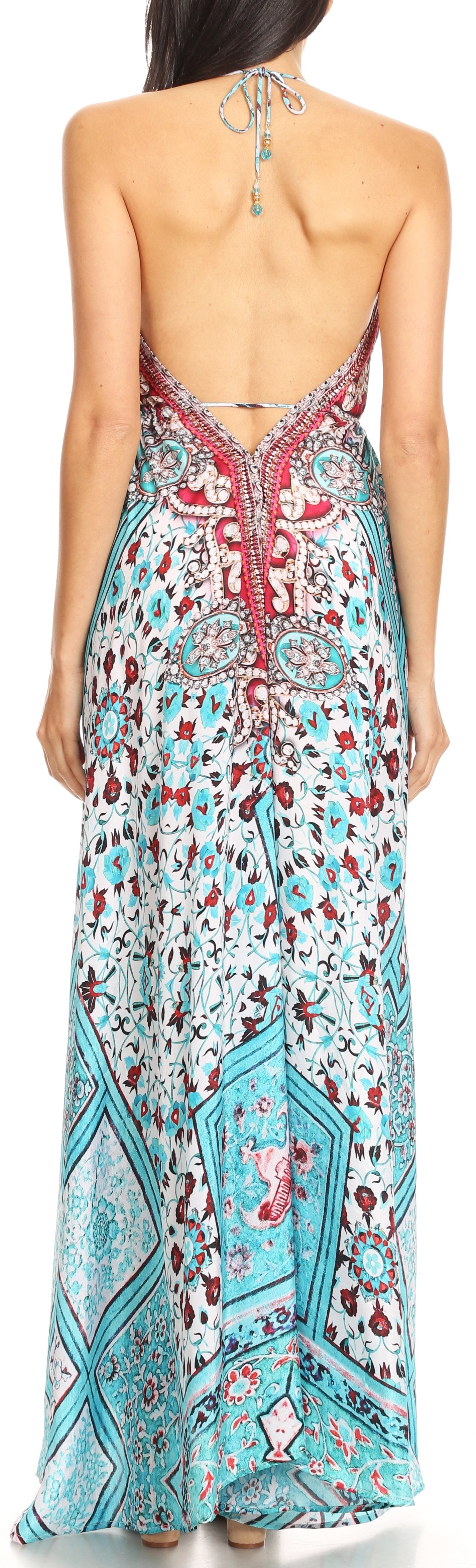 Sakkas Lizi Womens Maxi High-low Halter Handkerchief Long Dress Beach Party - Concordia Style Boutique