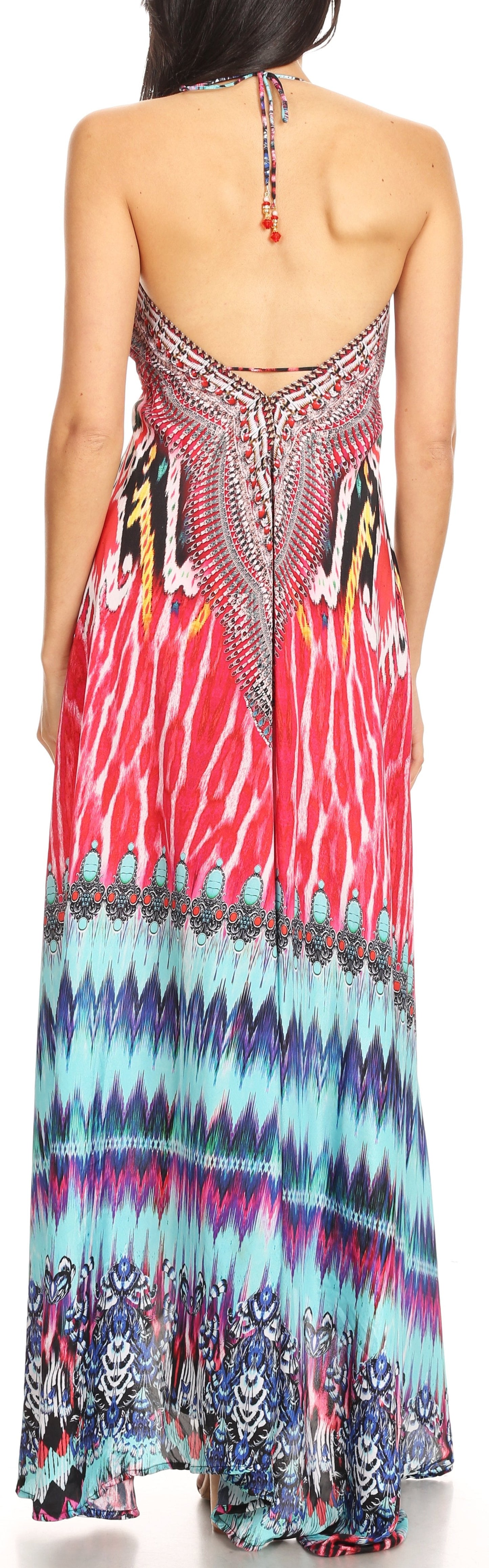 Sakkas Lizi Womens Maxi High-low Halter Handkerchief Long Dress Beach Party - Concordia Style Boutique
